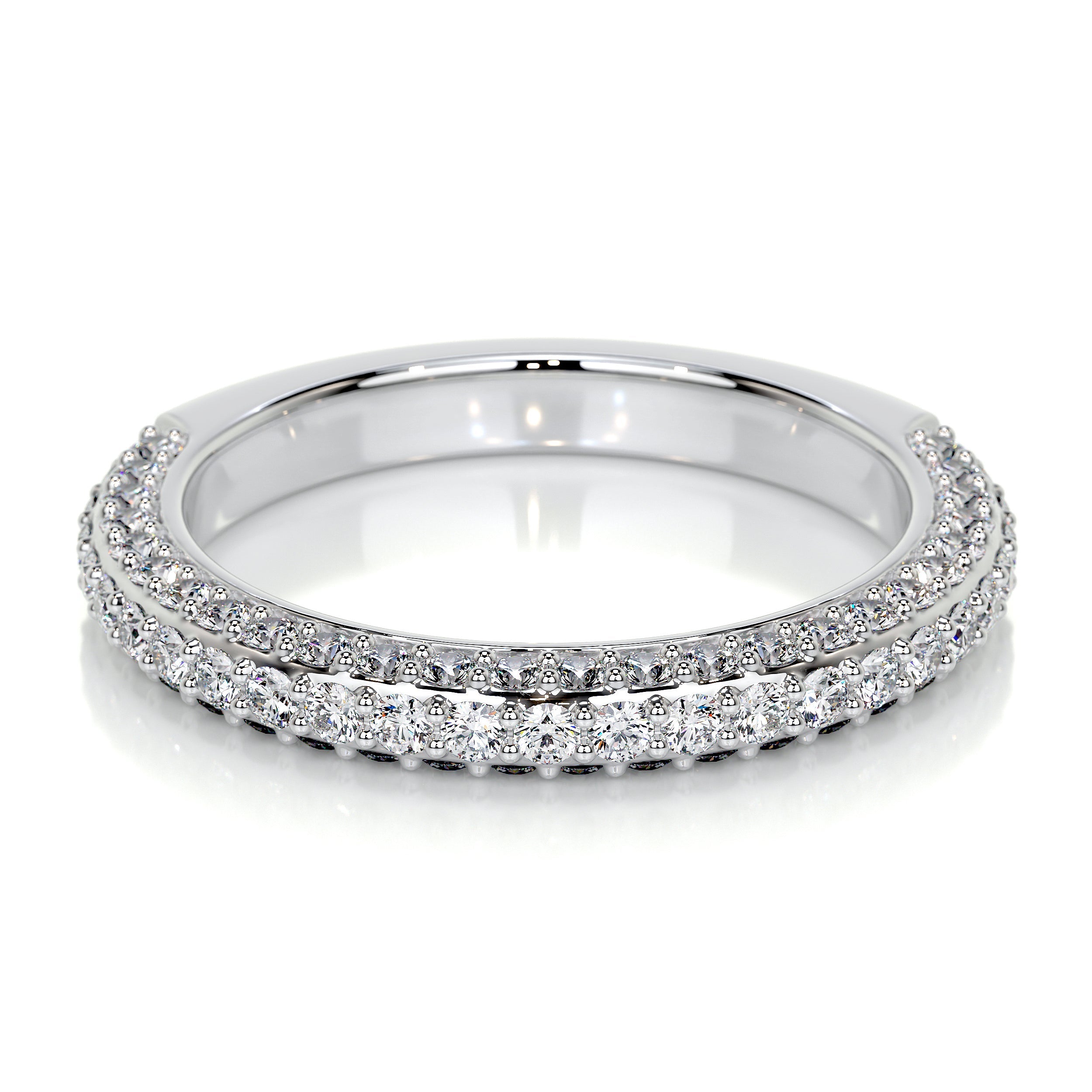 Anastasia Lab Grown Pave Diamond Wedding Ring (0.8 Carat) -18K White Gold (RTS)