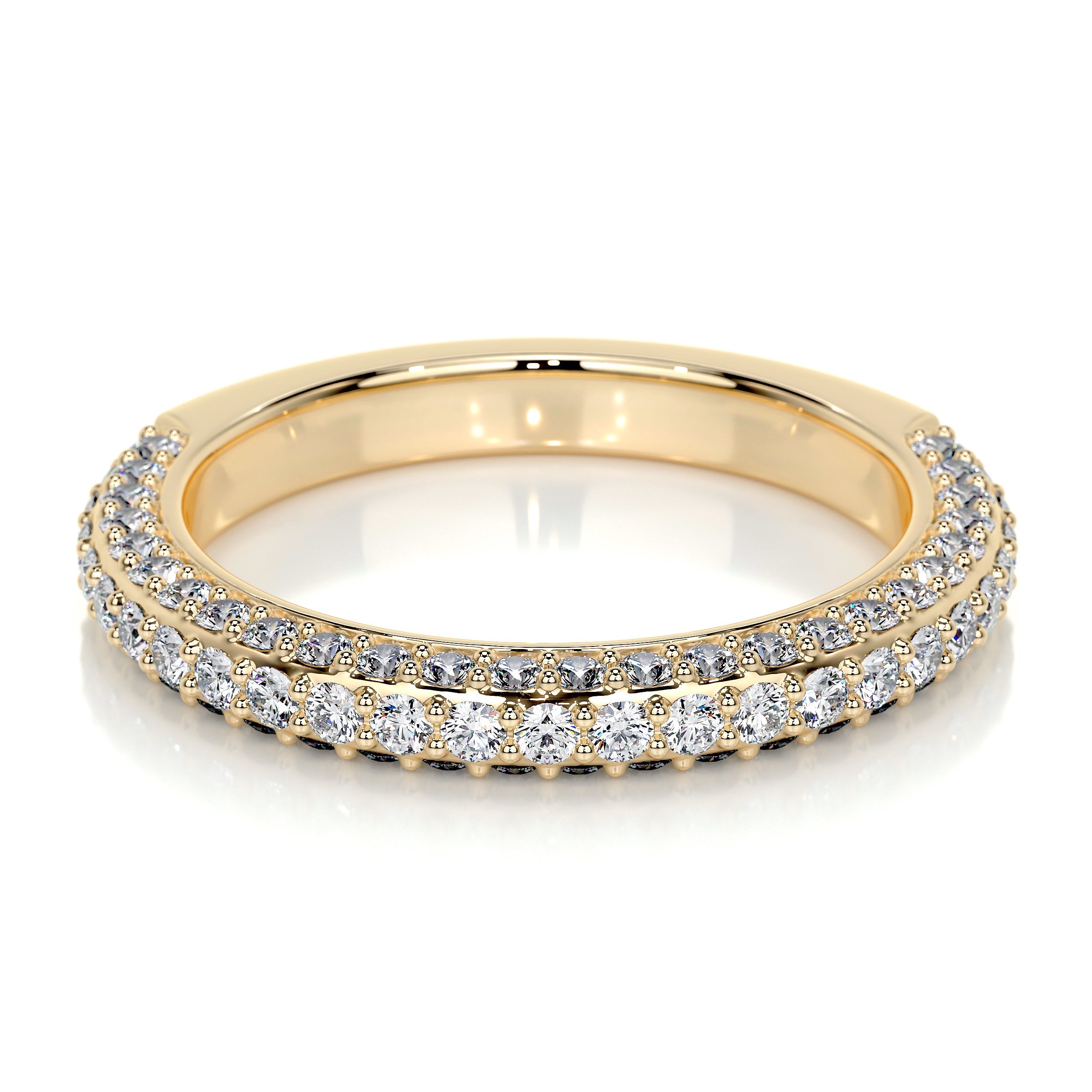 Anastasia Lab Grown Pave Diamond Wedding Ring (0.75 Carat) -18K Yellow Gold (RTS)