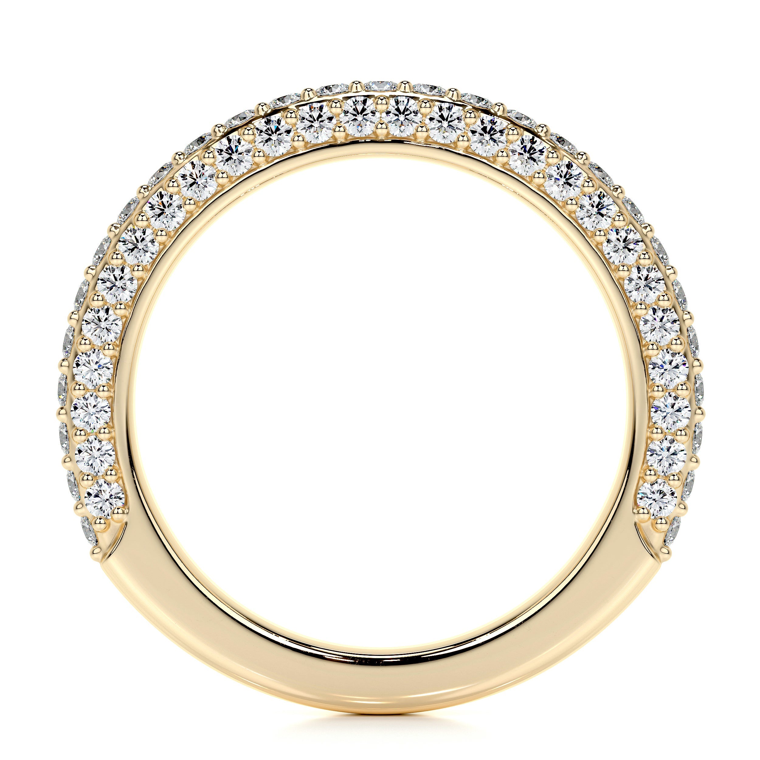Anastasia Lab Grown Pave Diamond Wedding Ring (0.75 Carat) -18K Yellow Gold (RTS)