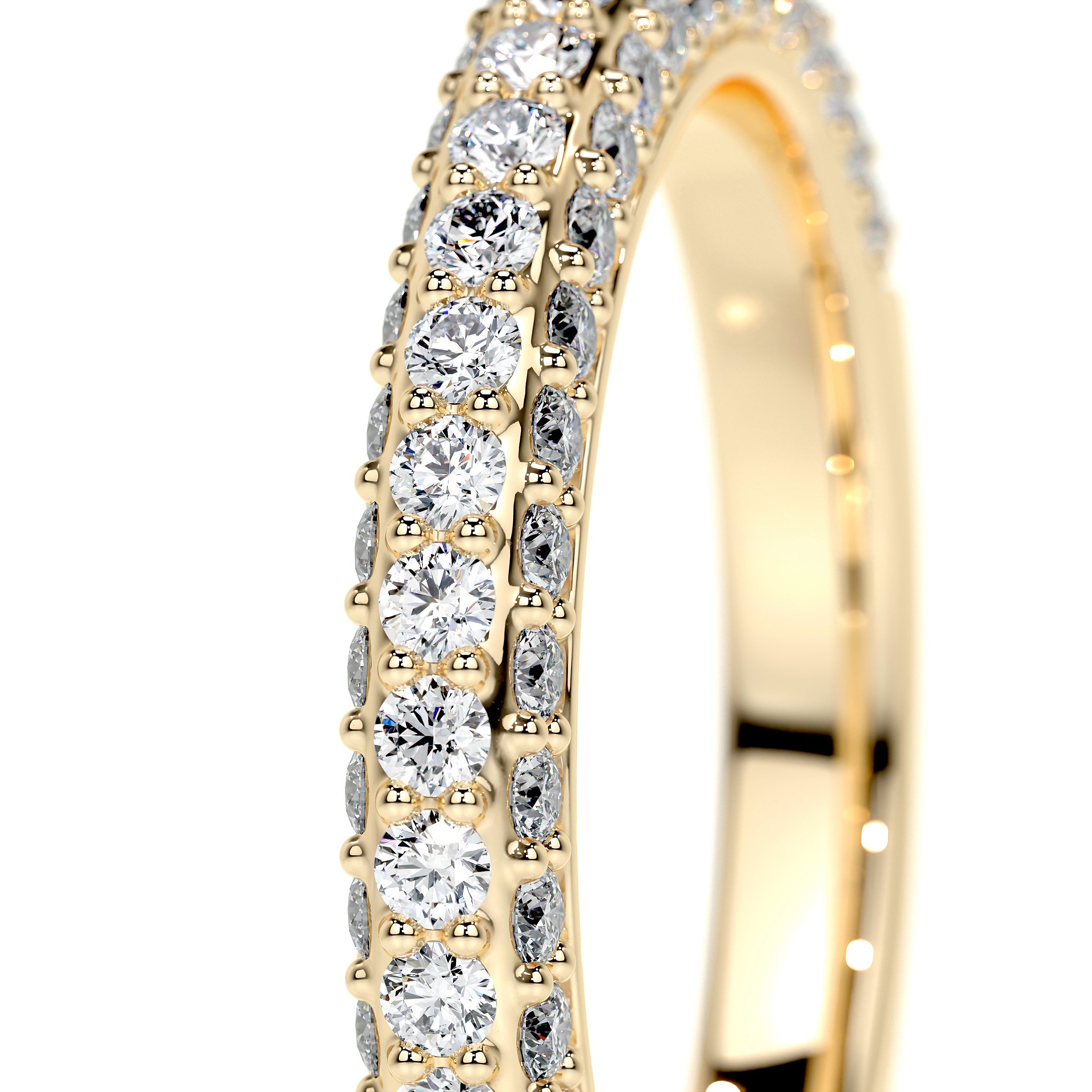 Anastasia Lab Grown Pave Diamond Wedding Ring (0.75 Carat) -18K Yellow Gold (RTS)