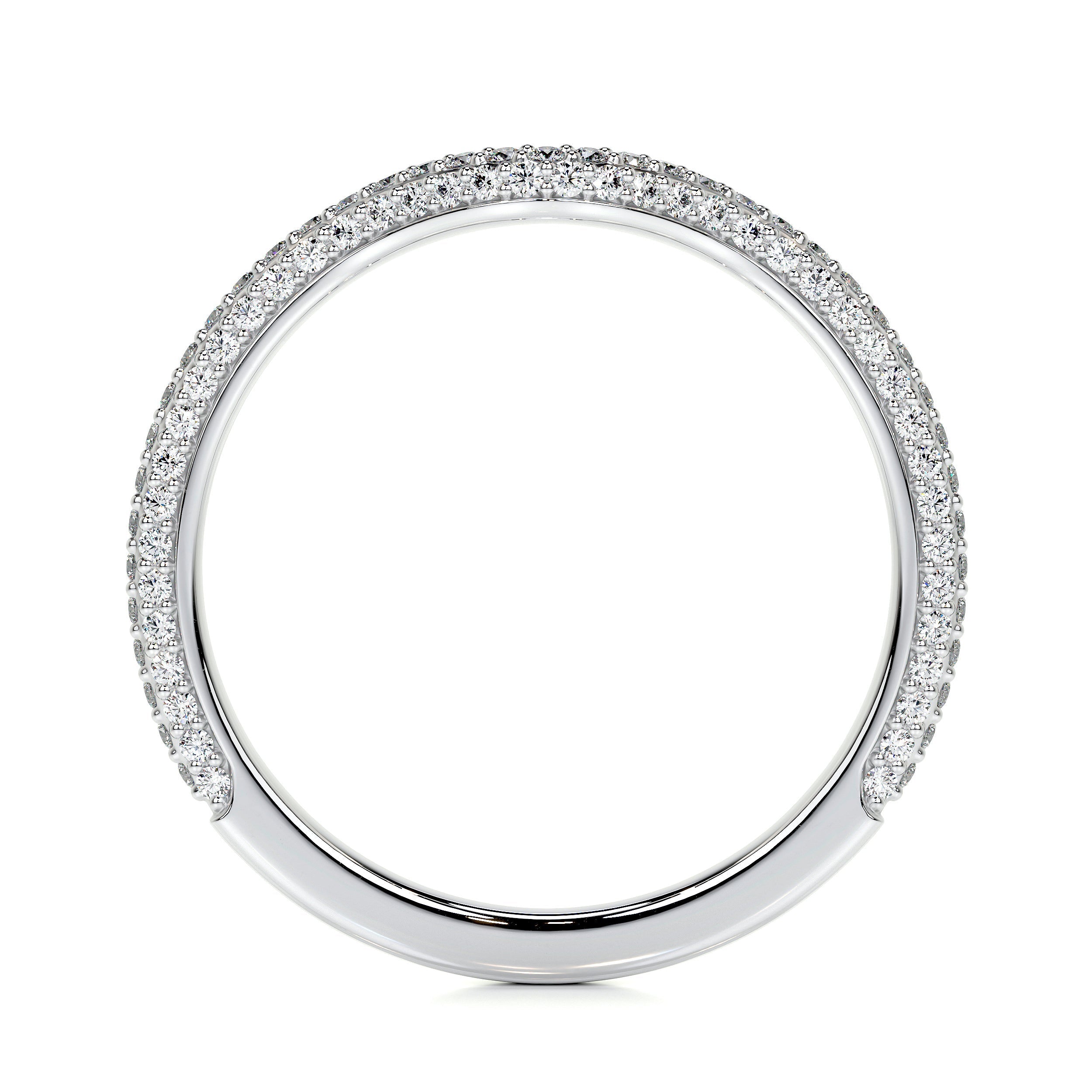 Anastasia Lab Grown Curved Wedding Ring (0.75 Carat) -14K White Gold (RTS)