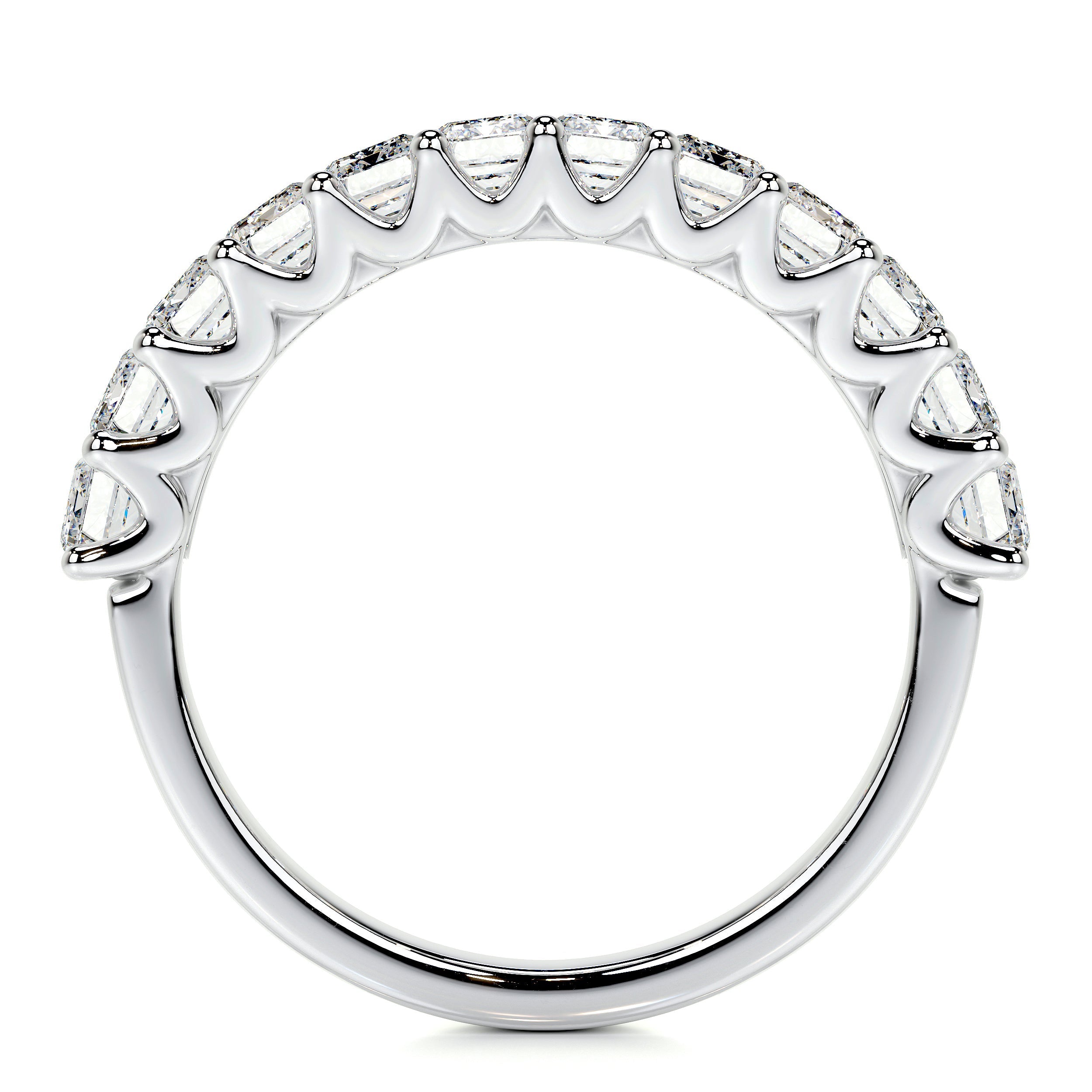 Gina Half Lab Grown Eternity Wedding Ring -14K White Gold (RTS)