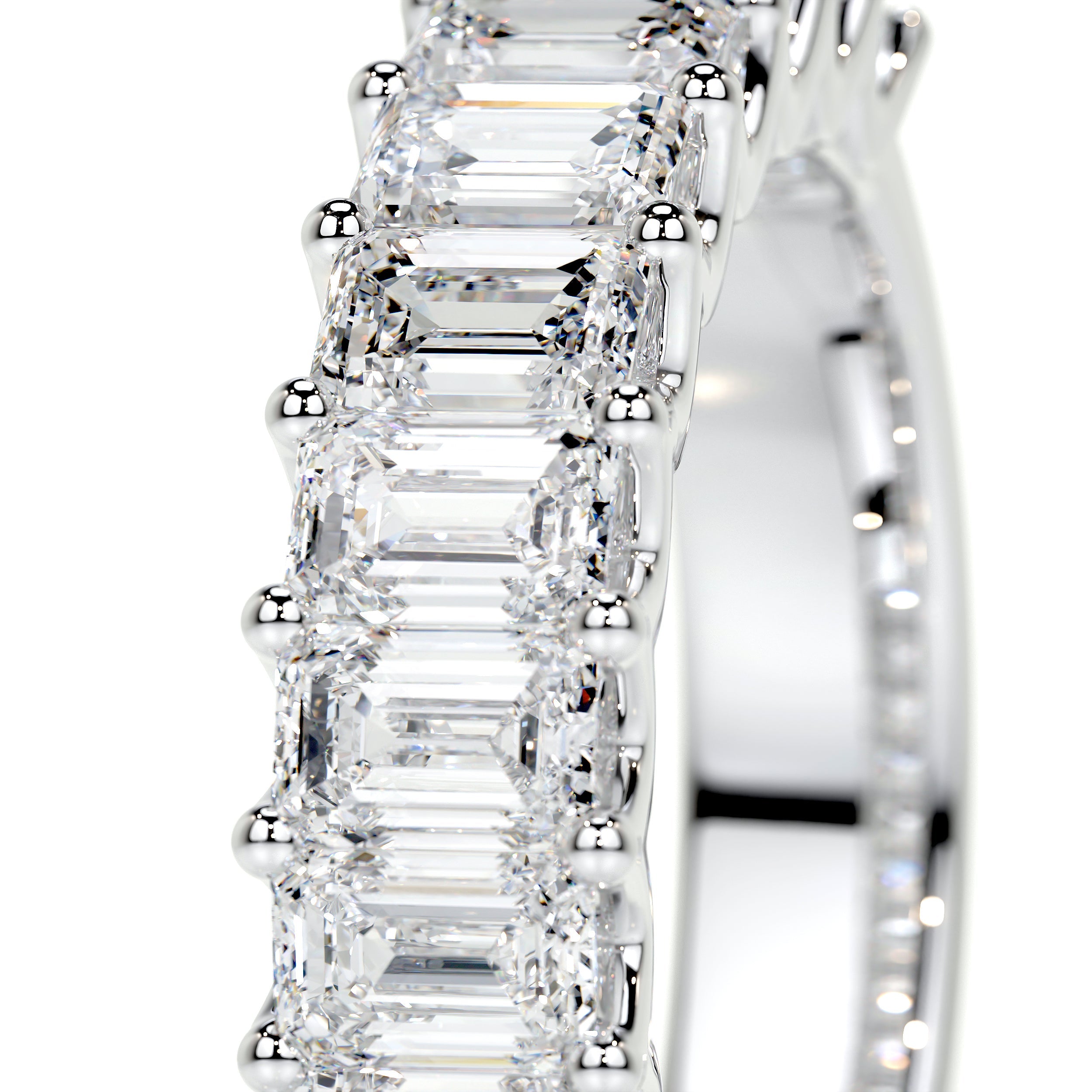 Gina Half Lab Grown Eternity Wedding Ring -14K White Gold (RTS)