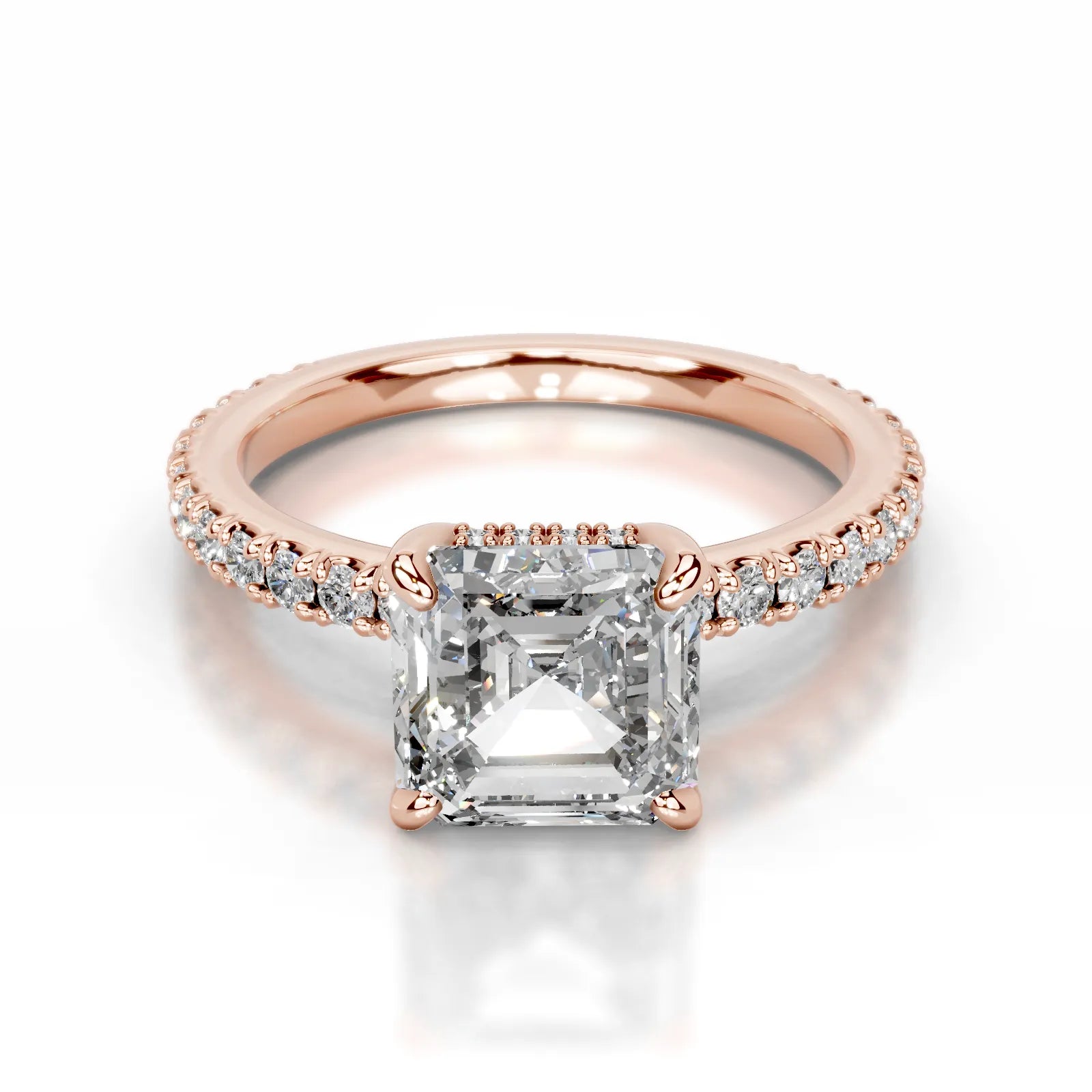 Luna Lab Grown Diamond Ring Asscher -14K Rose Gold