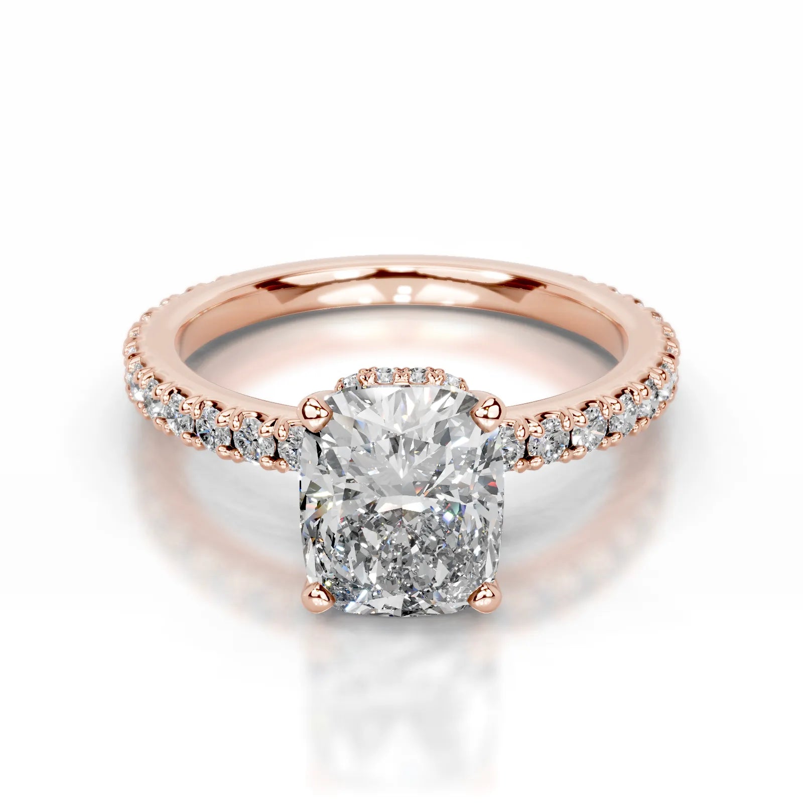 Luna Lab Grown Diamond Ring Elongated Cushion -14K Rose Gold