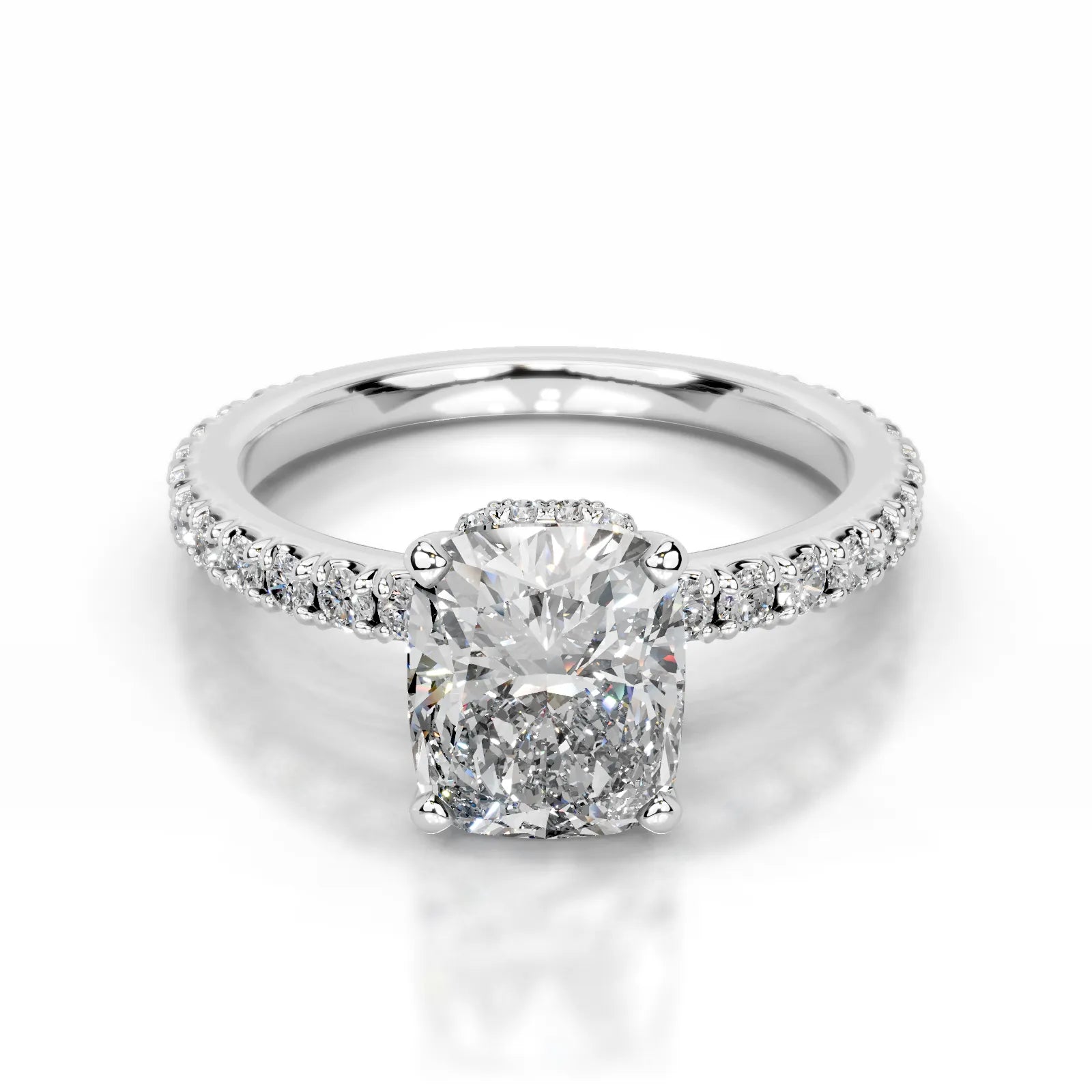 Luna Lab Grown Diamond Ring Elongated Cushion -14K White Gold