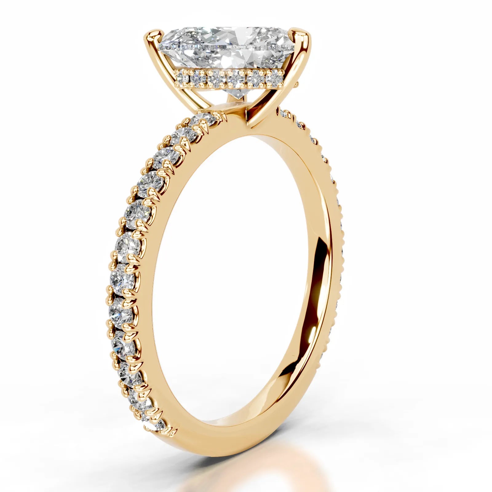 Luna Lab Grown Diamond Ring Heart -18K Yellow Gold