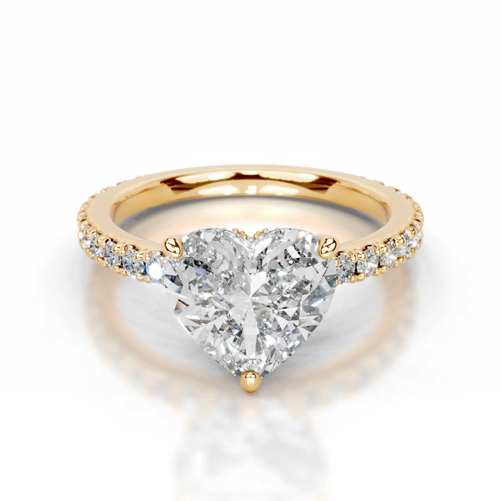 Luna Lab Grown Diamond Ring Heart -18K Yellow Gold