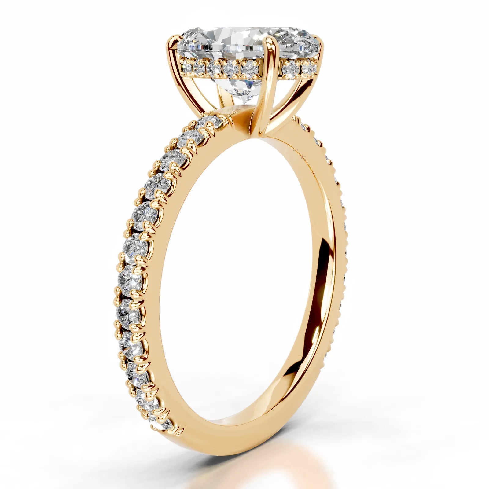 Luna Lab Grown Diamond Ring Oval -18K Yellow Gold
