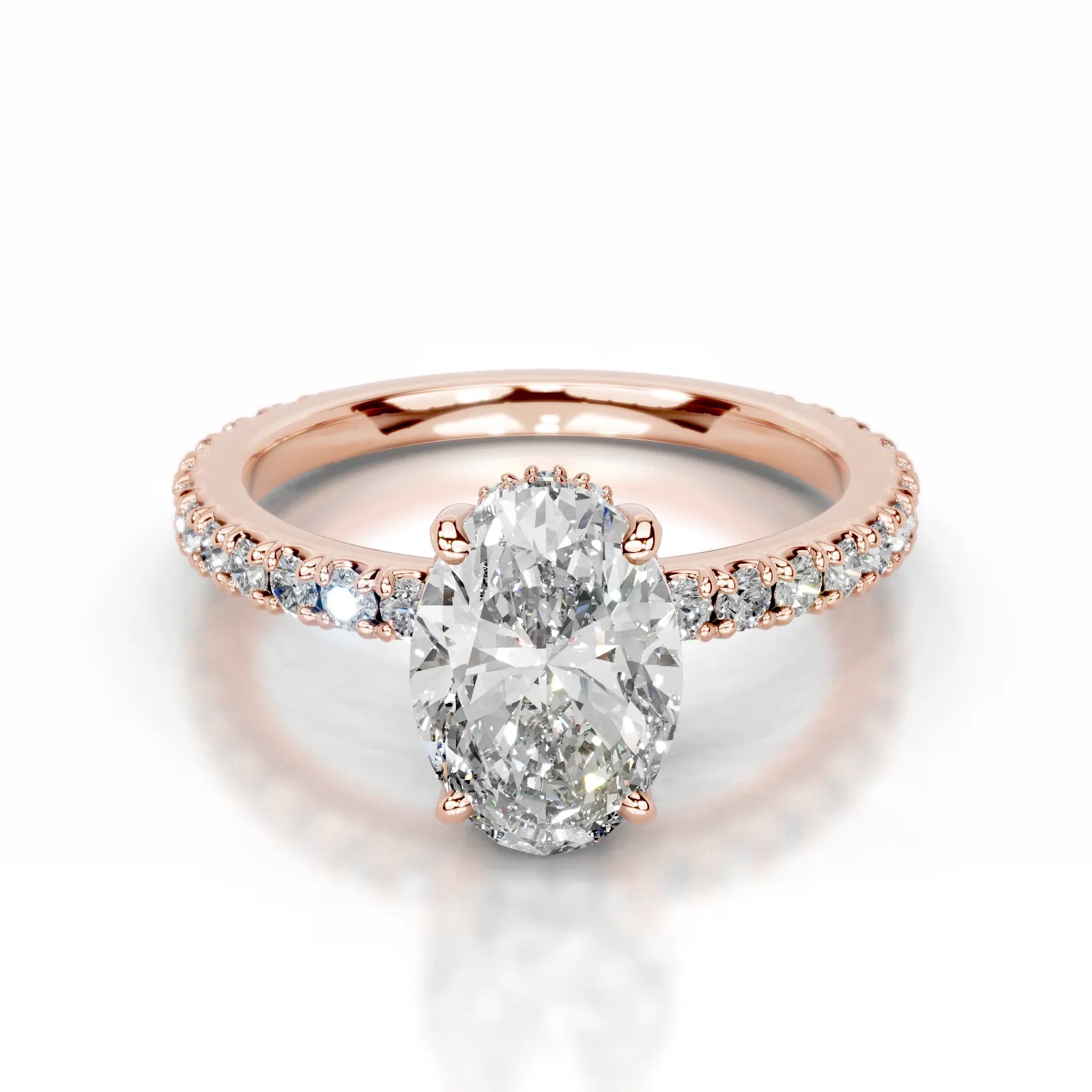 Luna Lab Grown Diamond Ring Oval -14K Rose Gold