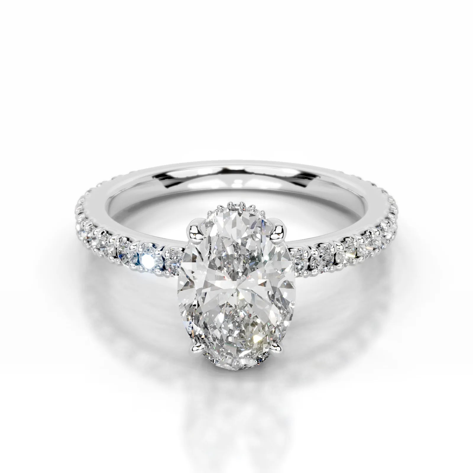 Luna Lab Grown Diamond Ring Oval -14K White Gold