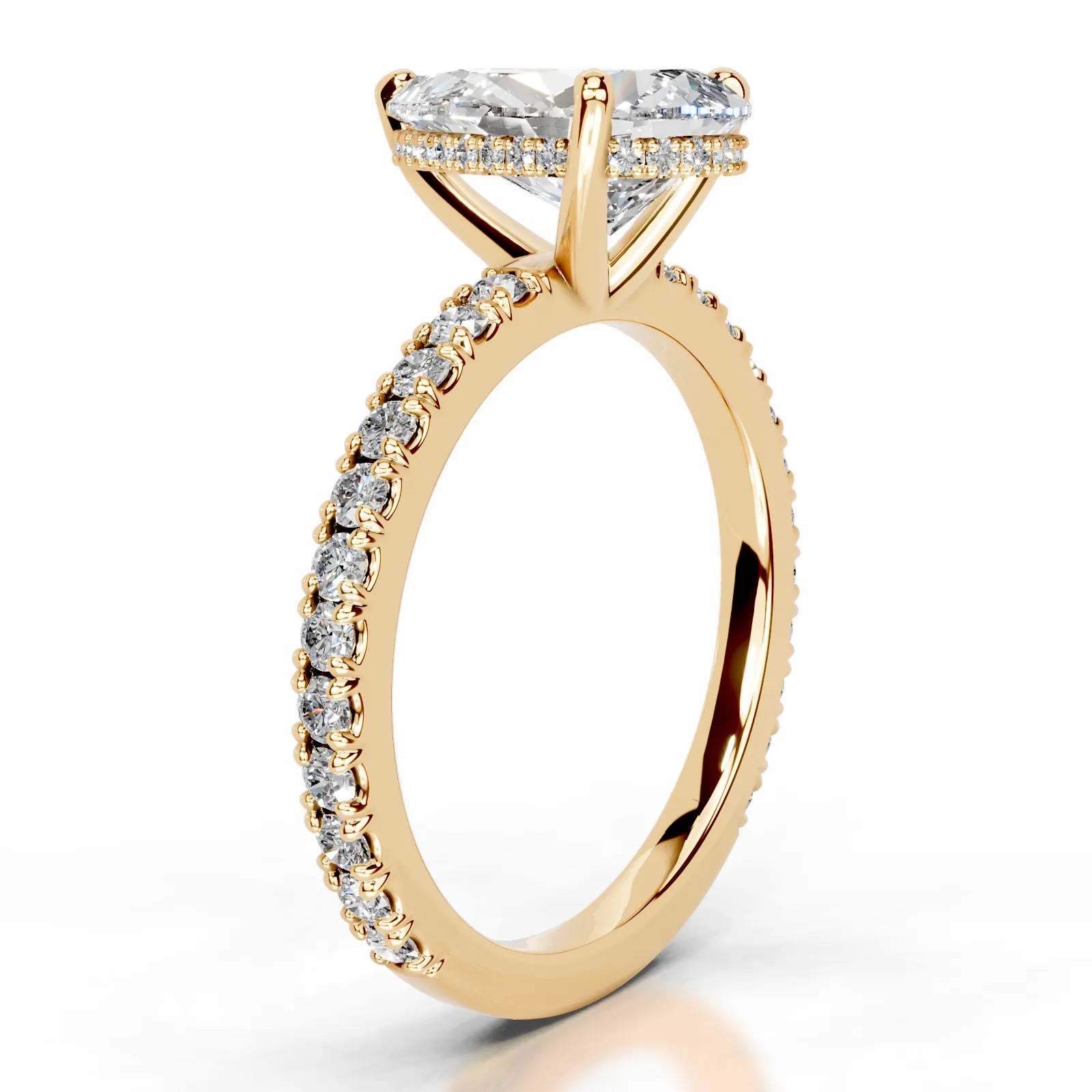 Luna Lab Grown Diamond Ring Pear -18K Yellow Gold