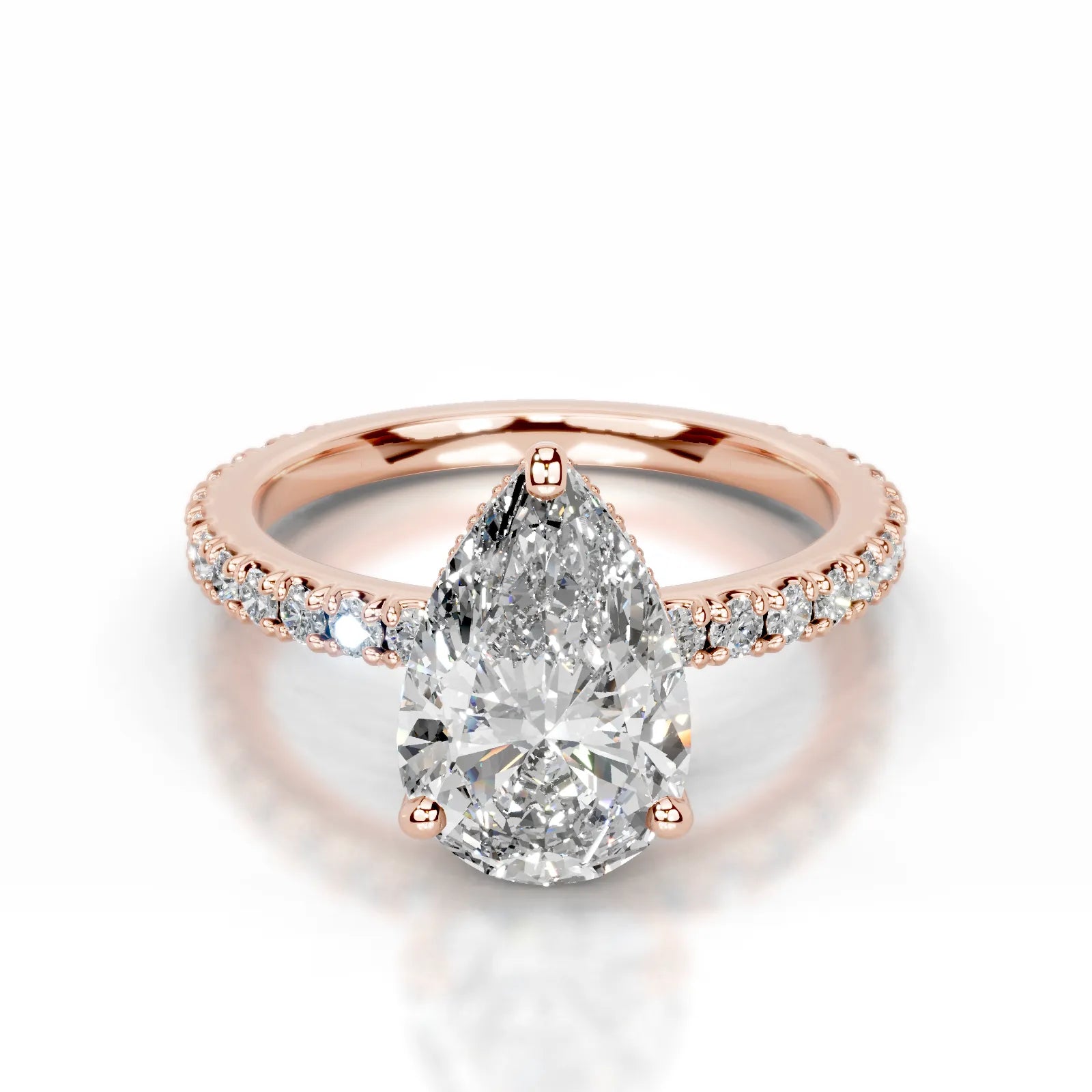 Luna Lab Grown Diamond Ring Pear -14K Rose Gold