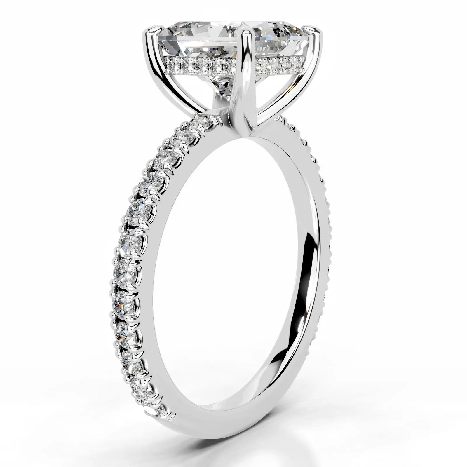 Luna Lab Grown Diamond Ring Princess -14K White Gold