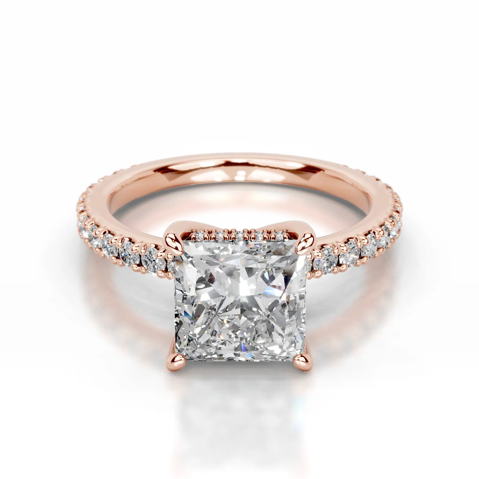 Luna Lab Grown Diamond Ring Princess -14K Rose Gold