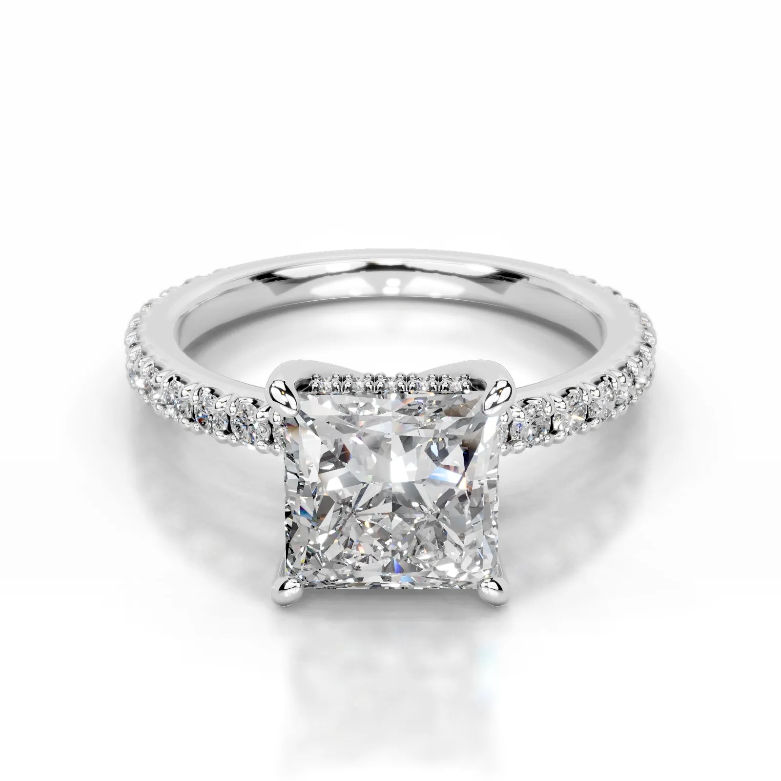 Luna Lab Grown Diamond Ring Princess -14K White Gold