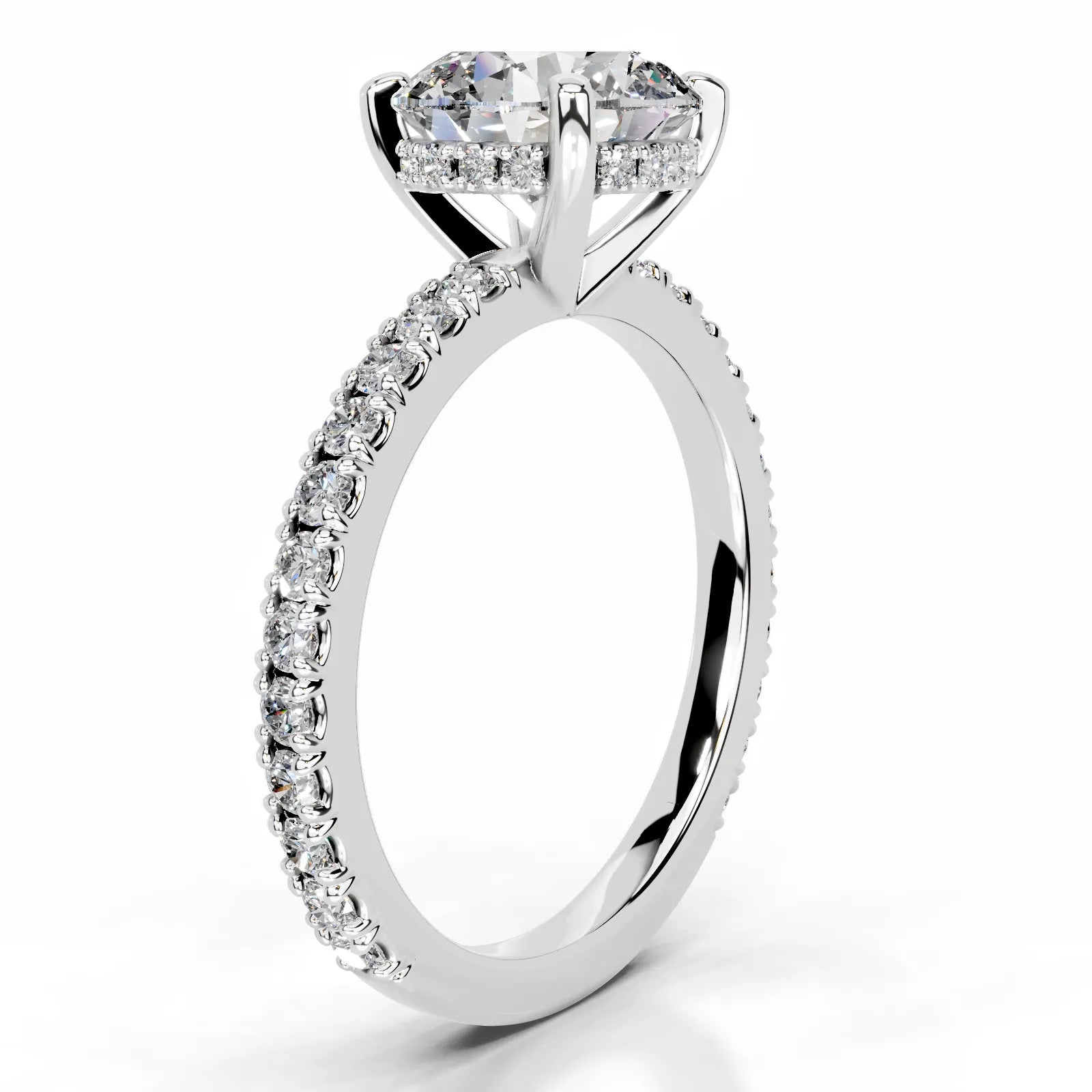 Luna Lab Grown Diamond Ring Round -14K White Gold