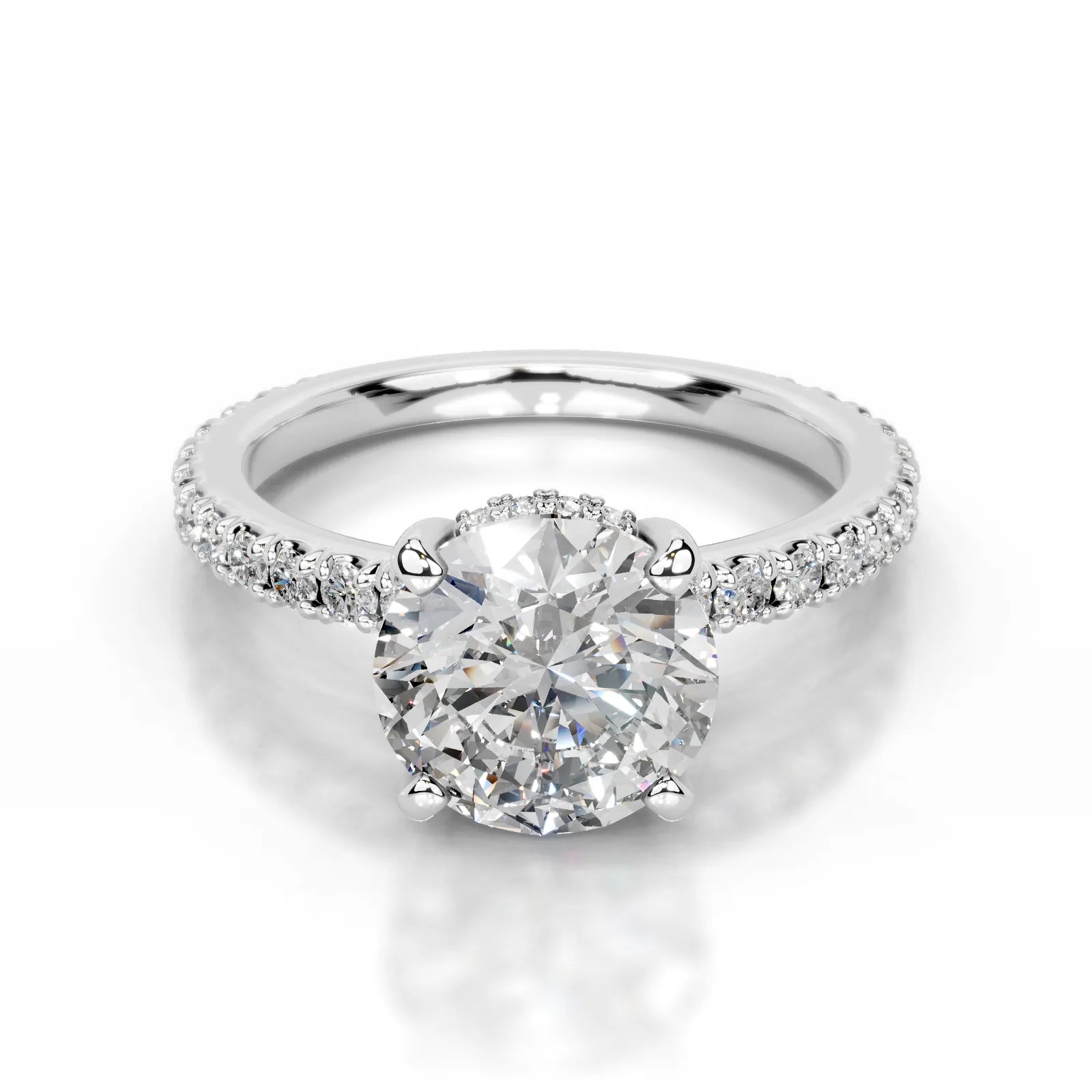 Luna Lab Grown Diamond Ring Round -14K White Gold