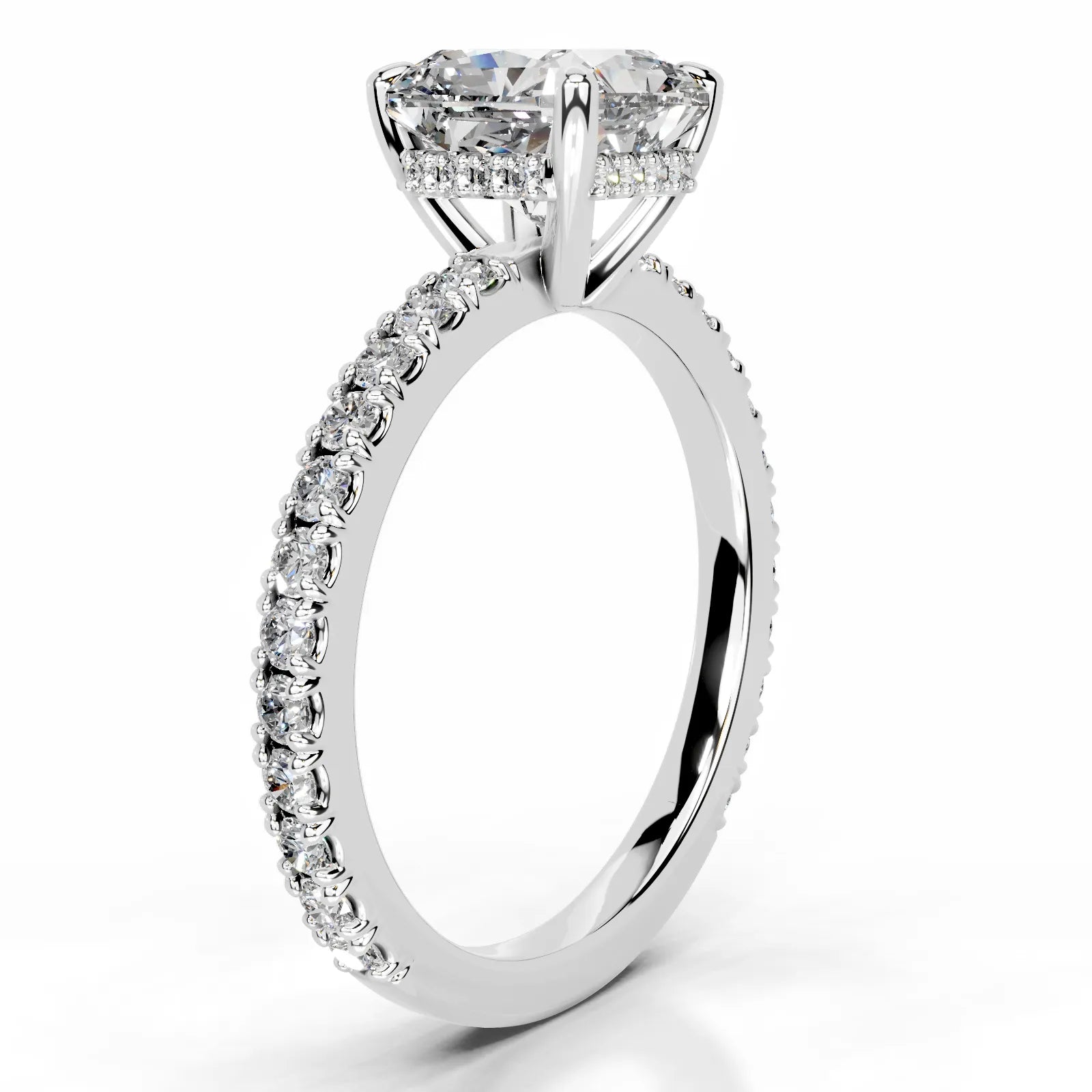 Luna Lab Grown Diamond Ring Square Radiant -14K White Gold
