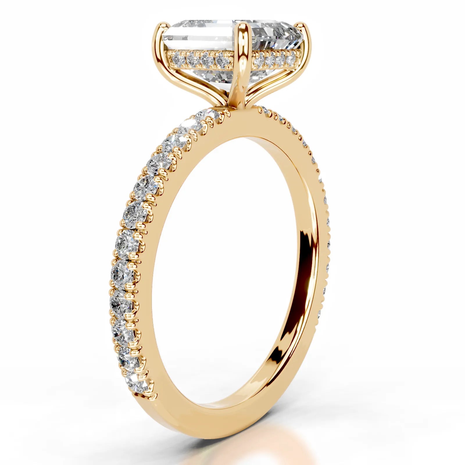 Lucy Lab Grown Diamond Ring Asscher -18K Yellow Gold