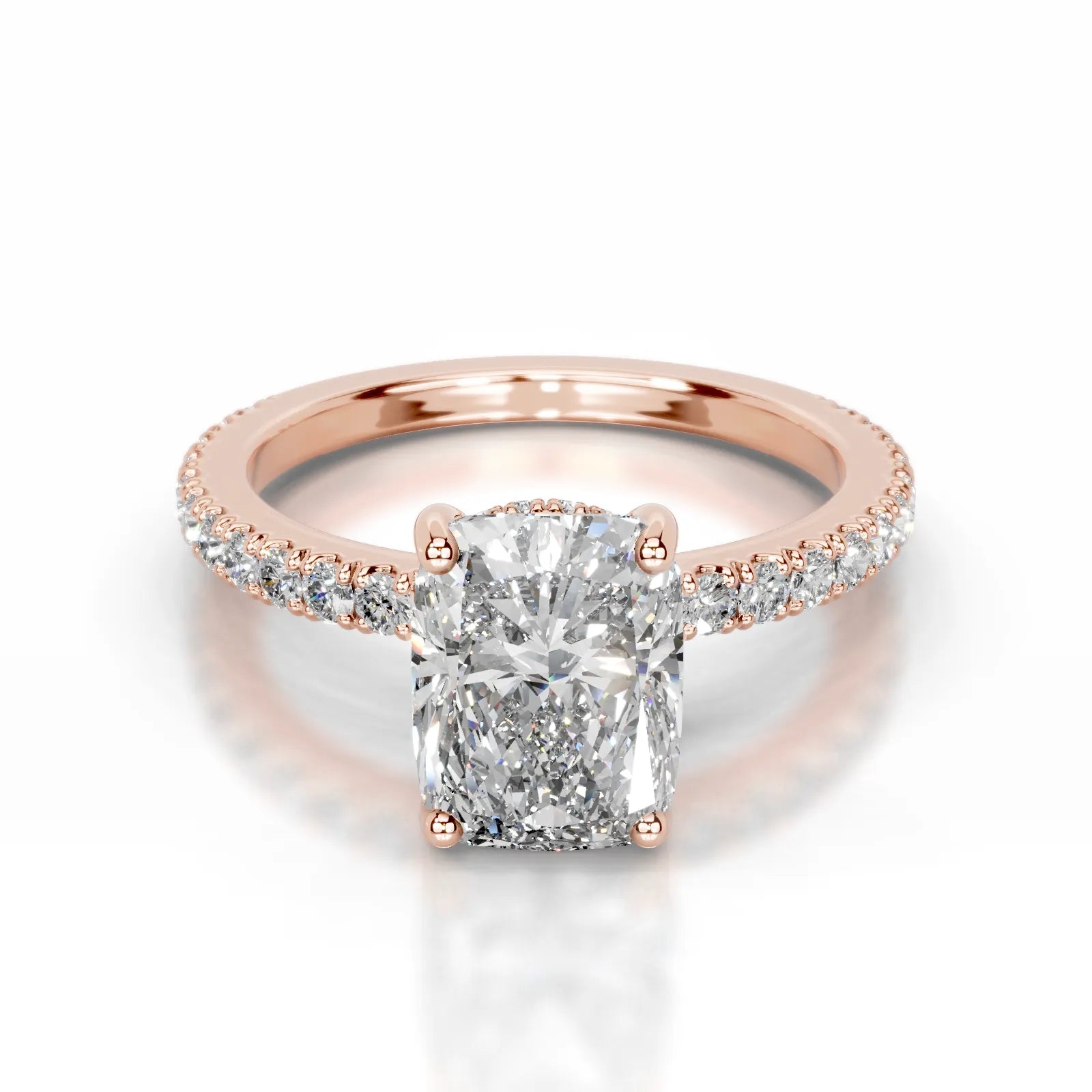Lucy Lab Grown Diamond Ring Elongated Cushion -14K Rose Gold