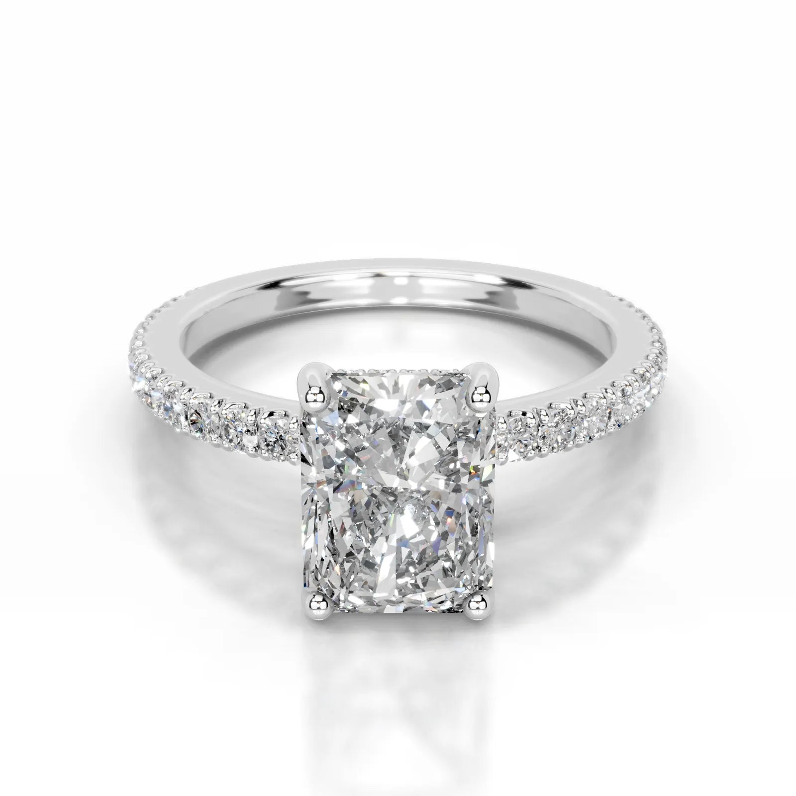 Lucy Lab Grown Diamond Ring Elongated Radiant -14K White Gold