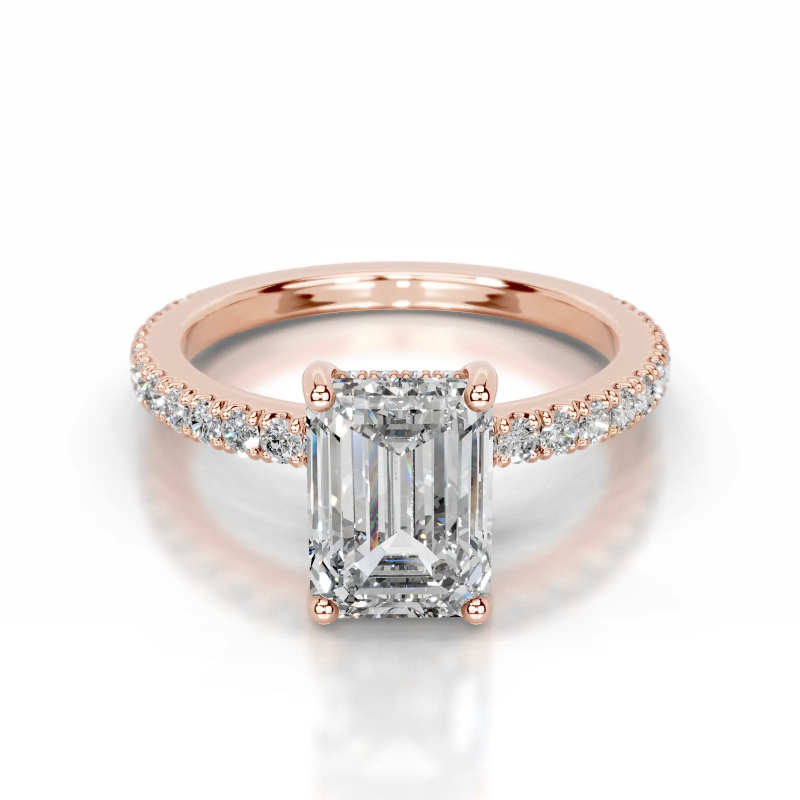 Lucy Lab Grown Diamond Ring Emerald -14K Rose Gold