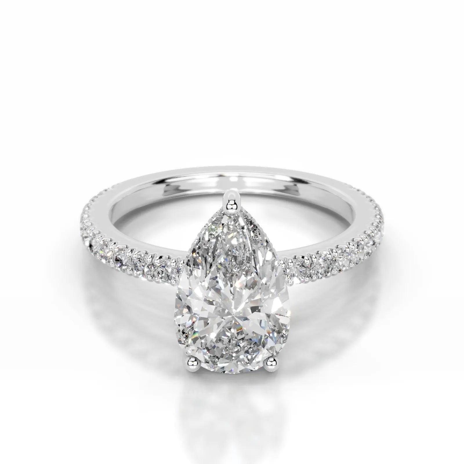 Lucy Lab Grown Diamond Ring Pear -14K White Gold
