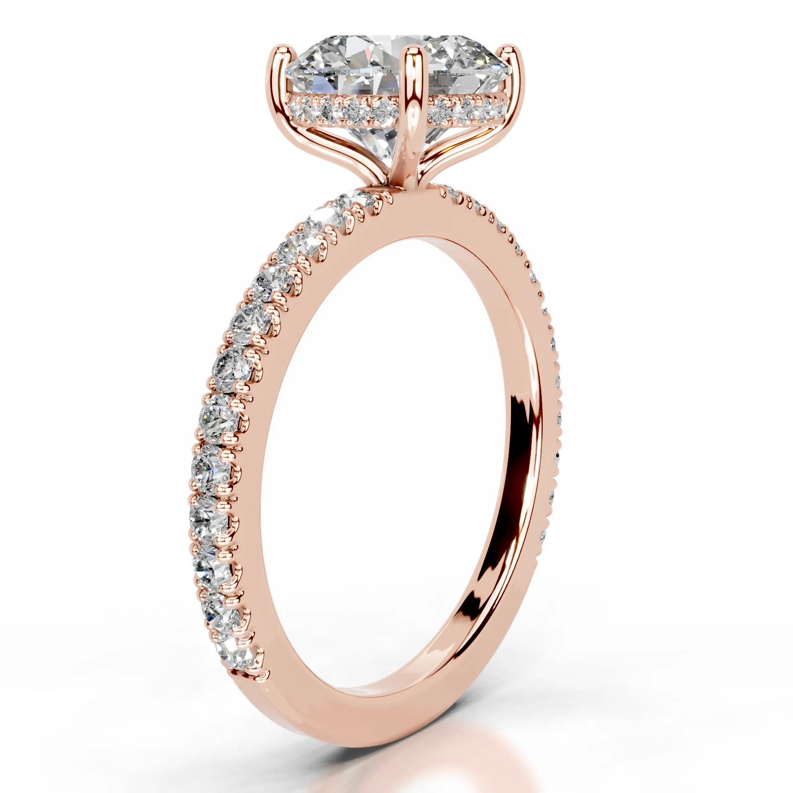 Lucy Lab Grown Diamond Ring Round -14K Rose Gold