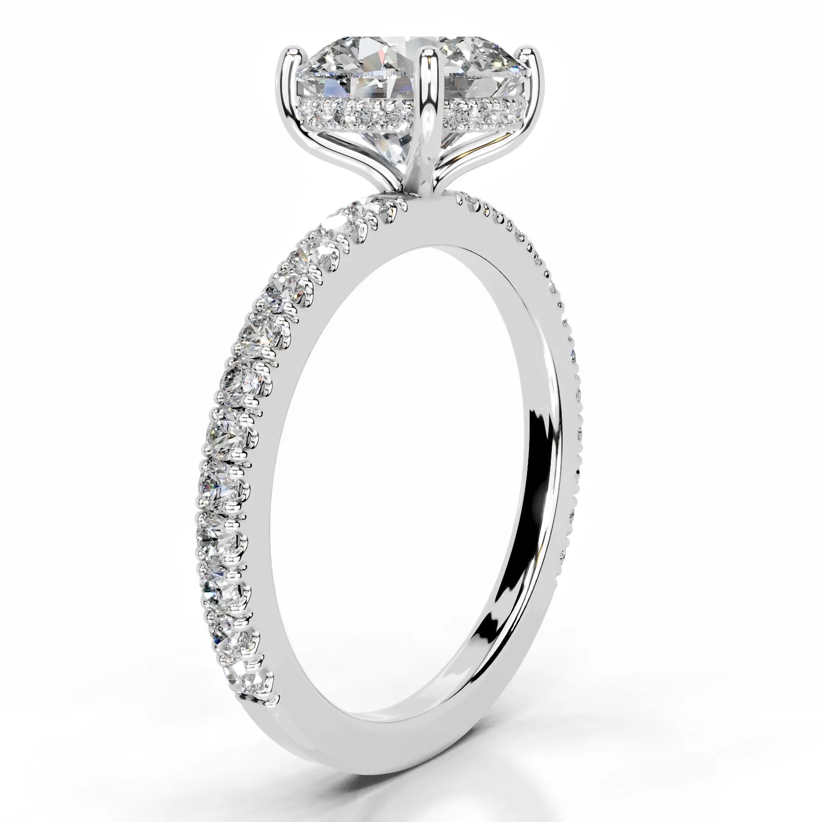 Lucy Lab Grown Diamond Ring Round -14K White Gold