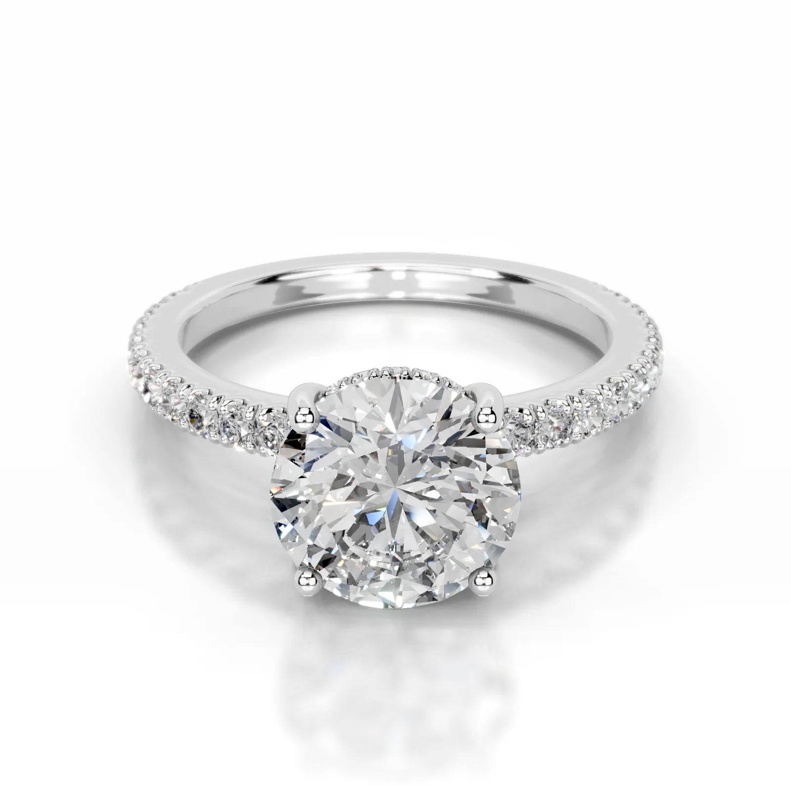 Lucy Lab Grown Diamond Ring Round -14K White Gold