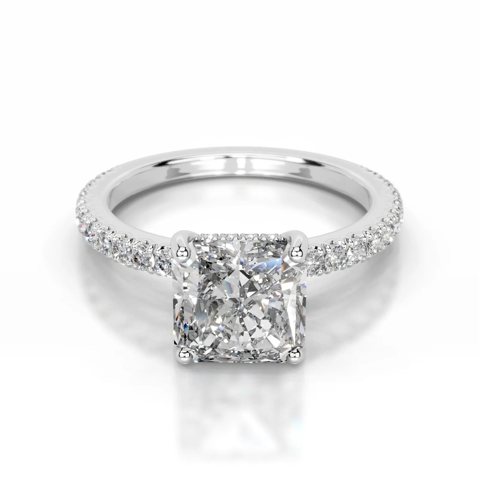 Lucy Lab Grown Diamond Ring Square Radiant -14K White Gold