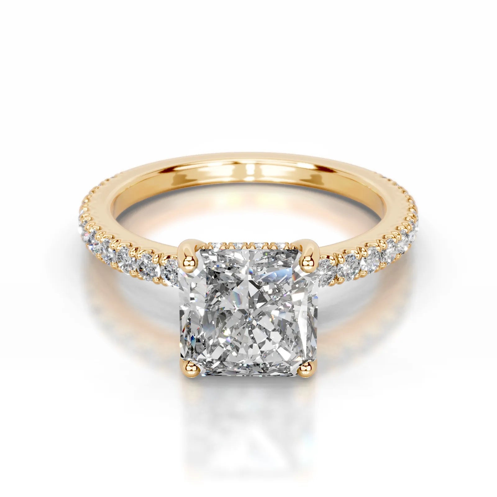 Lucy Lab Grown Diamond Ring Square Radiant -18K Yellow Gold