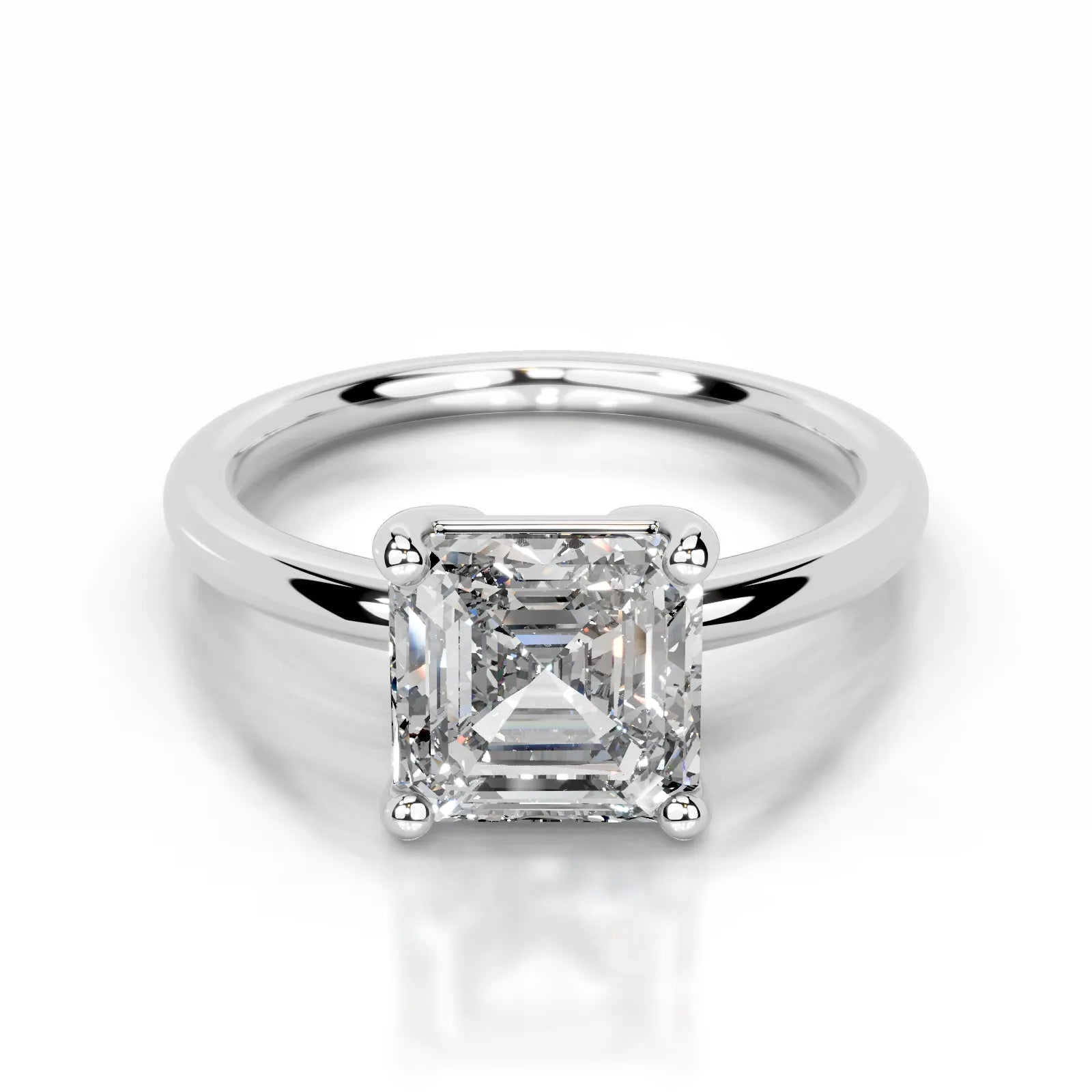 Adaline Lab Grown Diamond Ring Asscher -14K White Gold