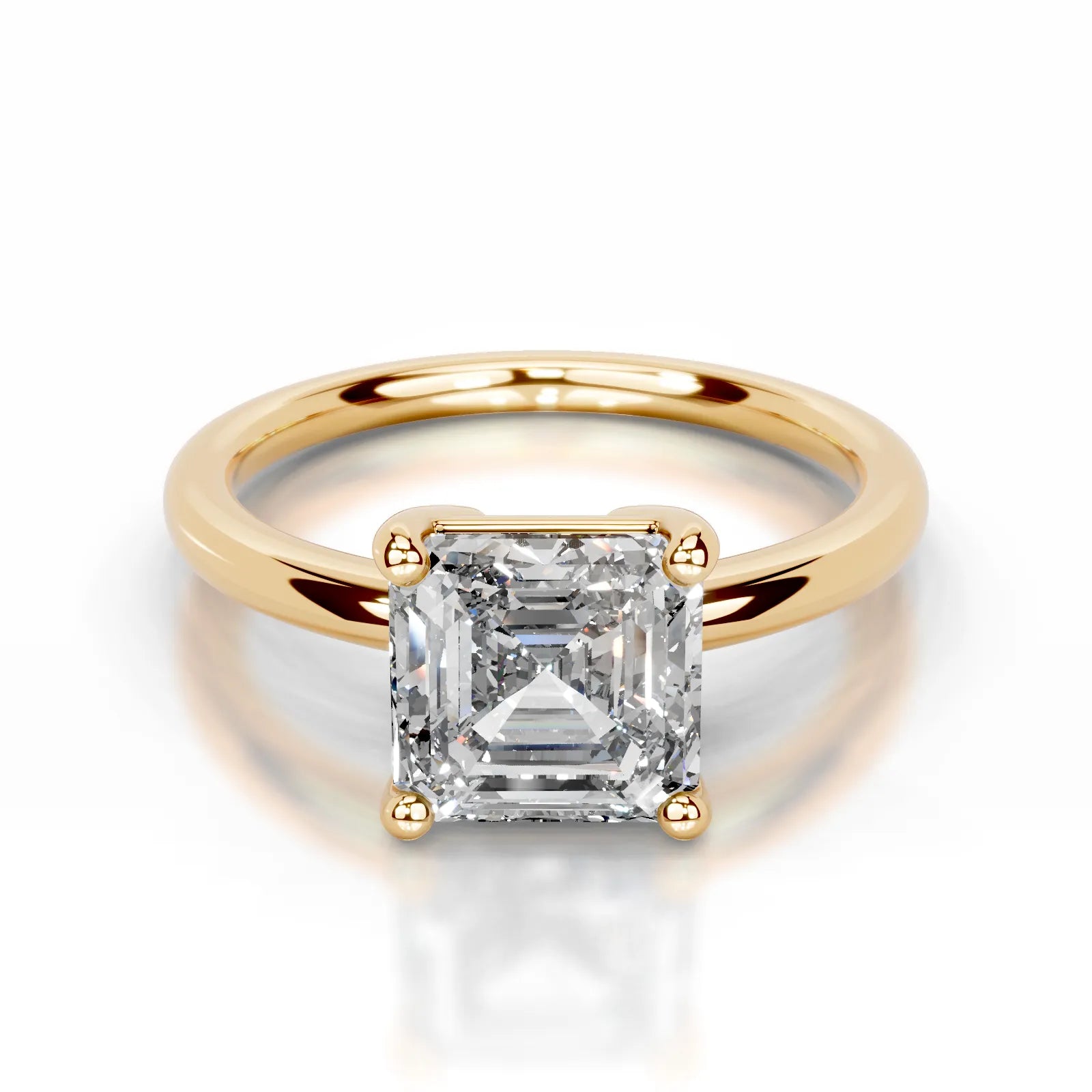 Adaline Lab Grown Diamond Ring Asscher -18K Yellow Gold