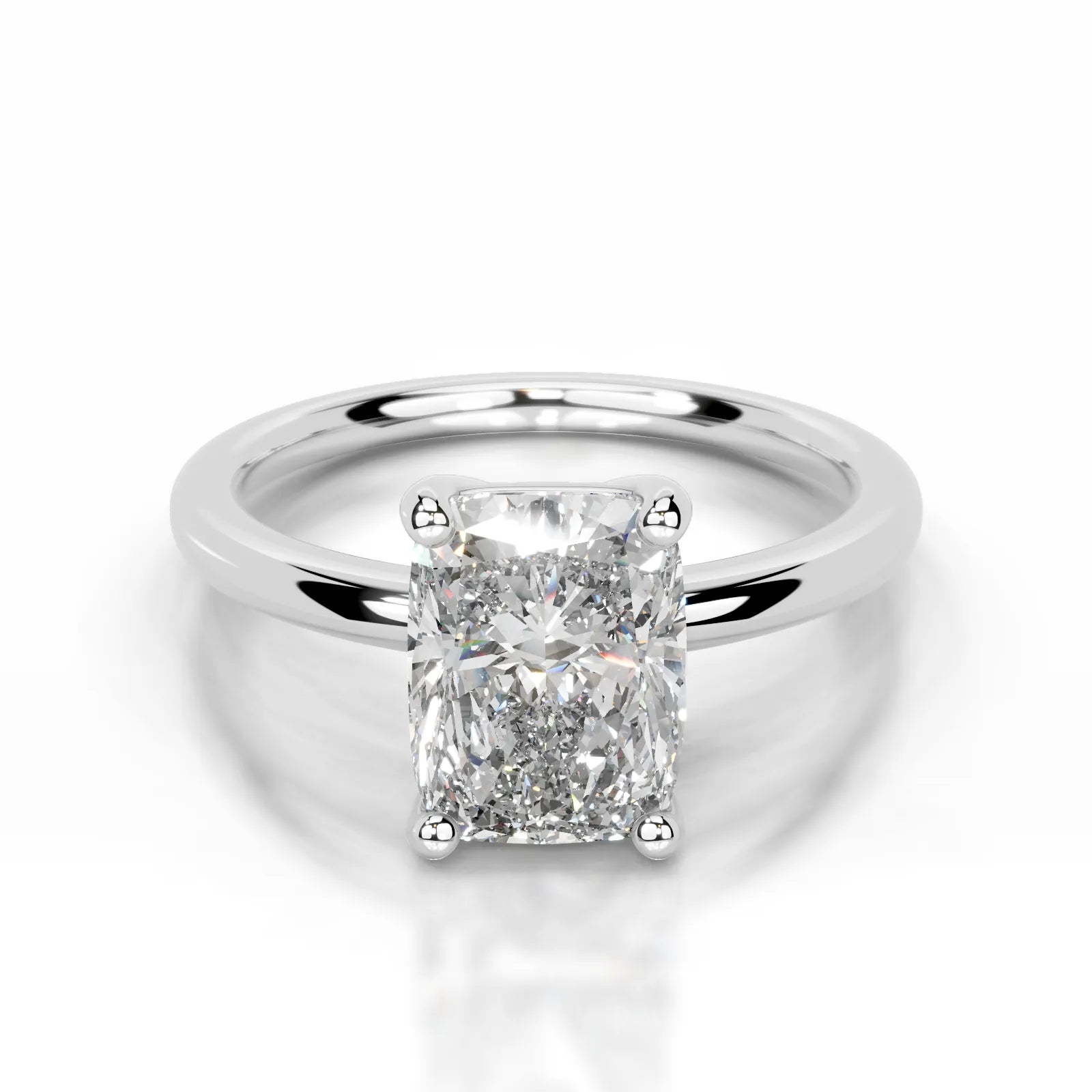 Adaline Lab Grown Diamond Ring Elongated Cushion -14K White Gold