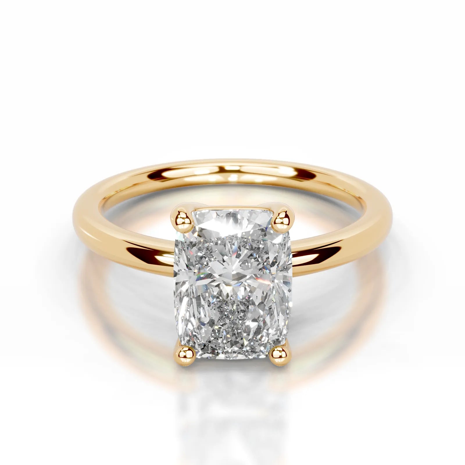 Adaline Lab Grown Diamond Ring Elongated Cushion -18K Yellow Gold