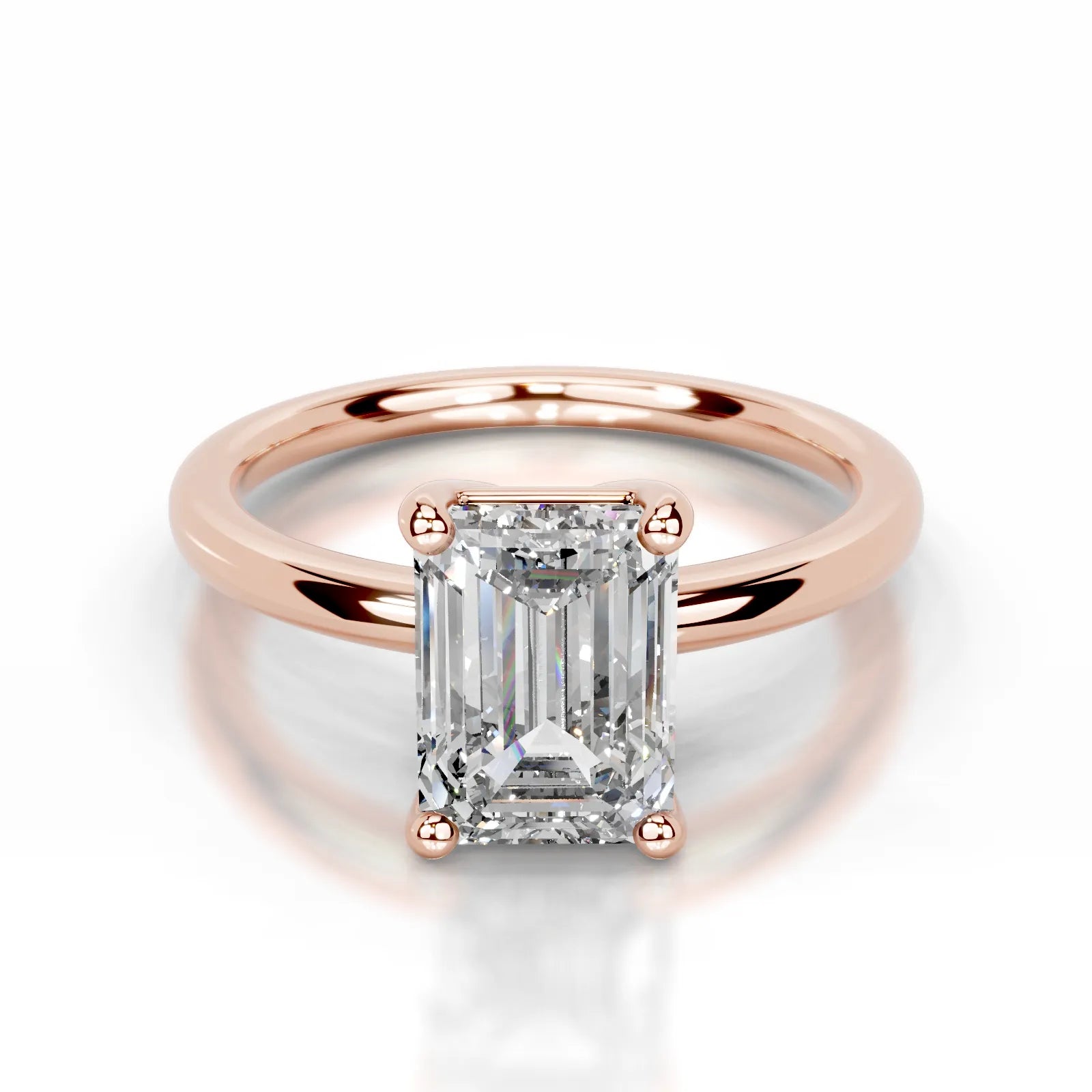 Adaline Lab Grown Diamond Ring Emerald -14K Rose Gold