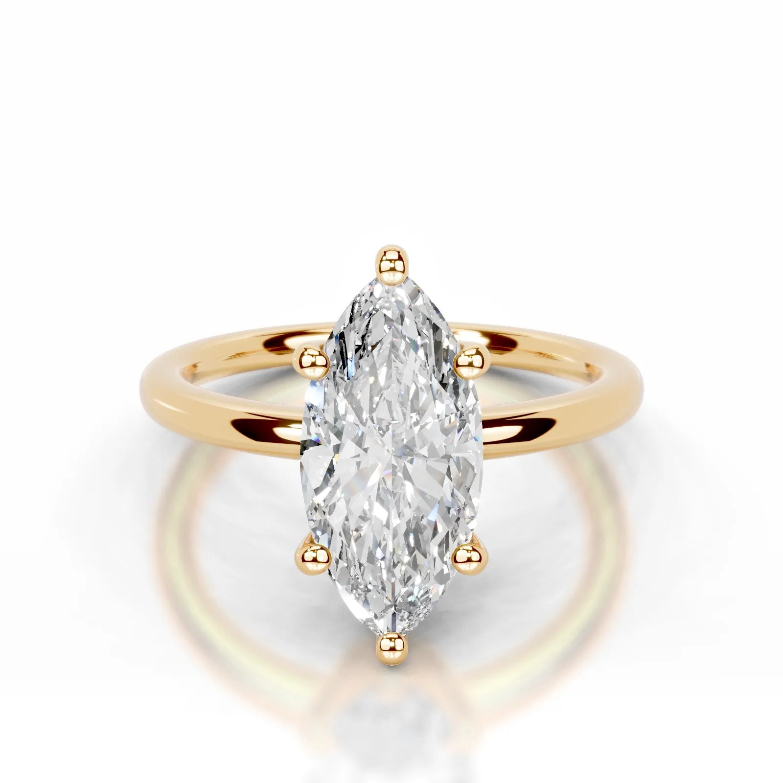 Adaline Lab Grown Diamond Ring Marquise -18K Yellow Gold