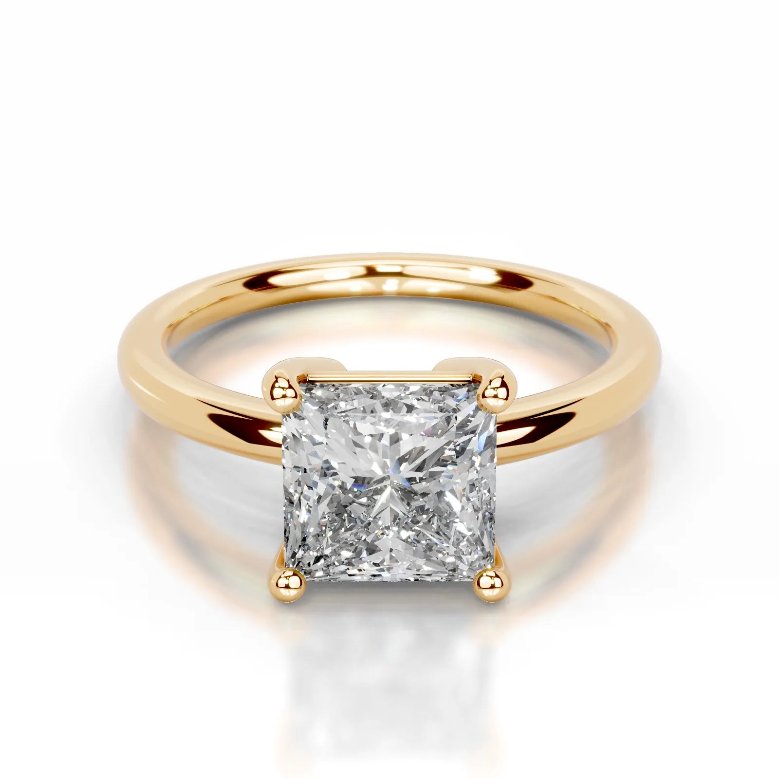 Adaline Lab Grown Diamond Ring Princess -18K Yellow Gold