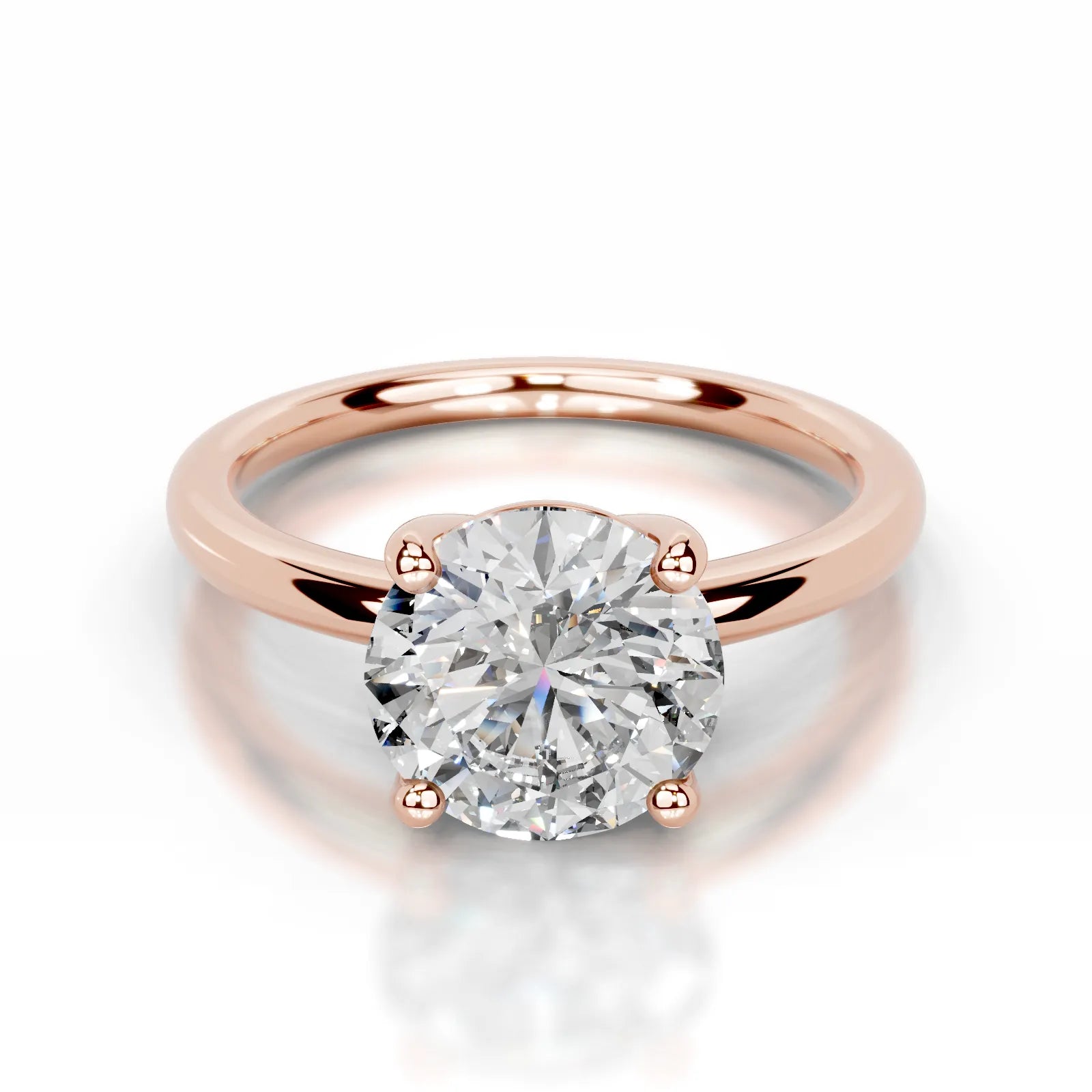 Adaline Lab Grown Diamond Ring Round -14K Rose Gold