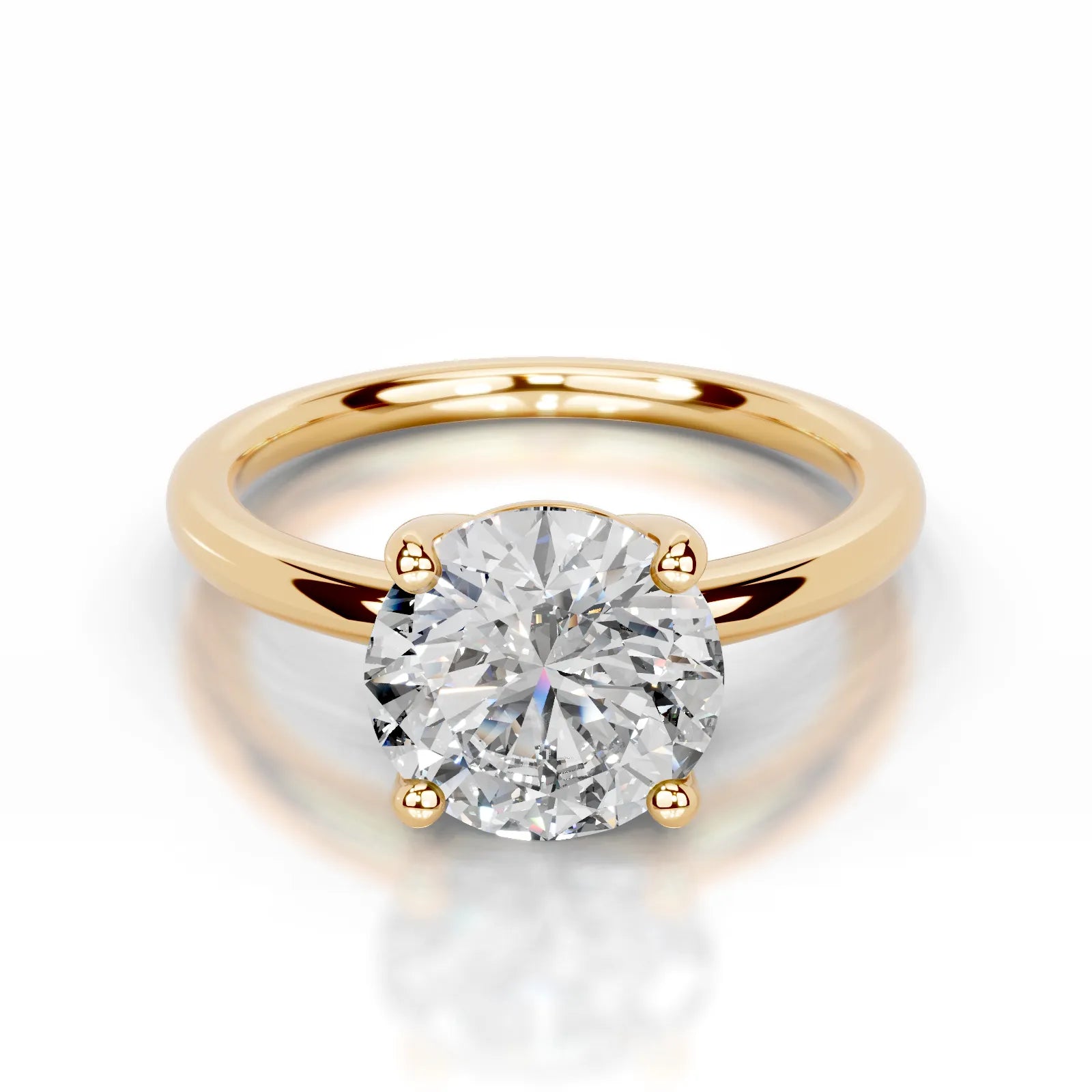 Adaline Lab Grown Diamond Ring Round -18K Yellow Gold