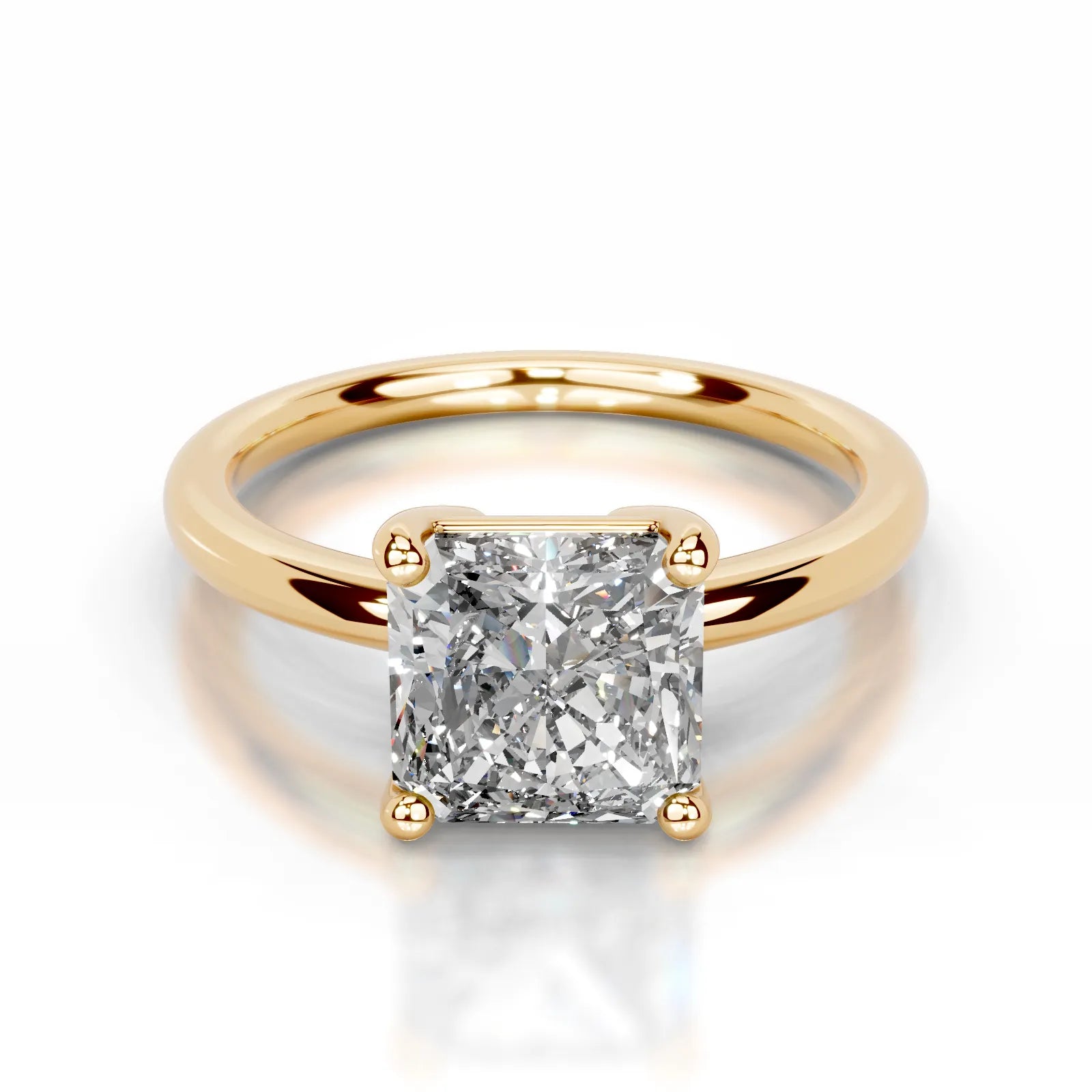 Adaline Lab Grown Diamond Ring Square Radiant -18K Yellow Gold