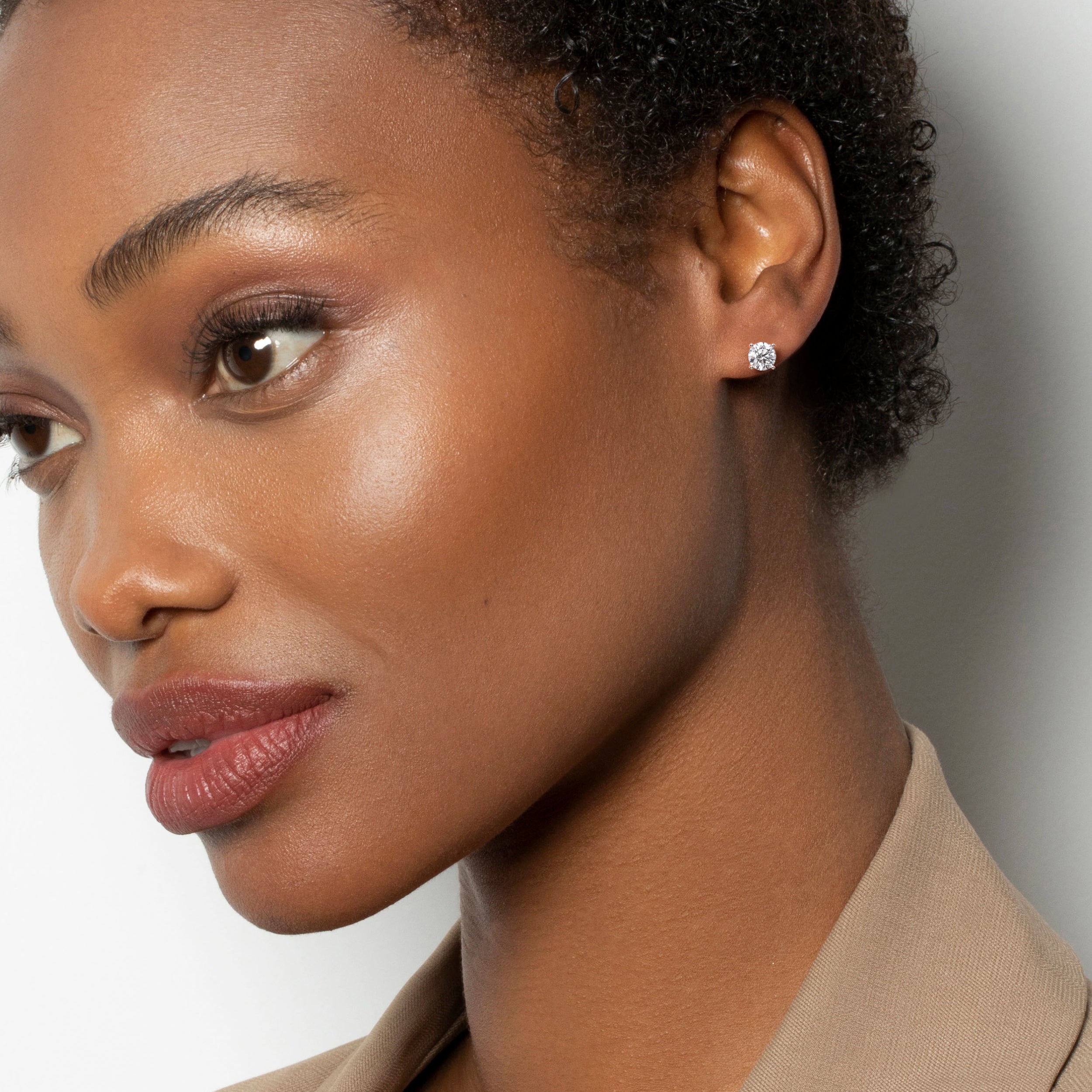 Allen Lab Grown Diamond Earrings -14K Rose Gold