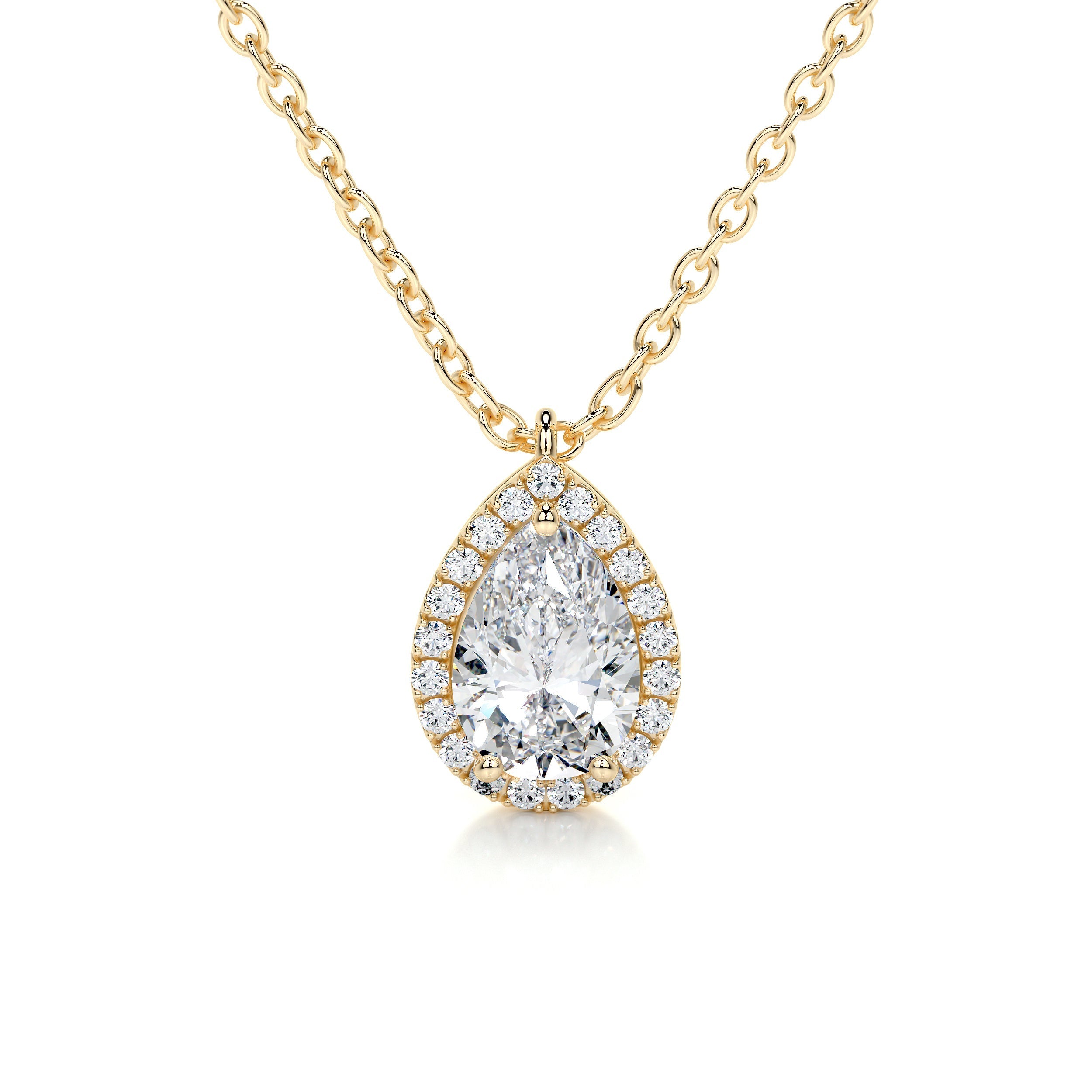 Petit Nancy Lab Grown Diamond Pendant -18K Yellow Gold