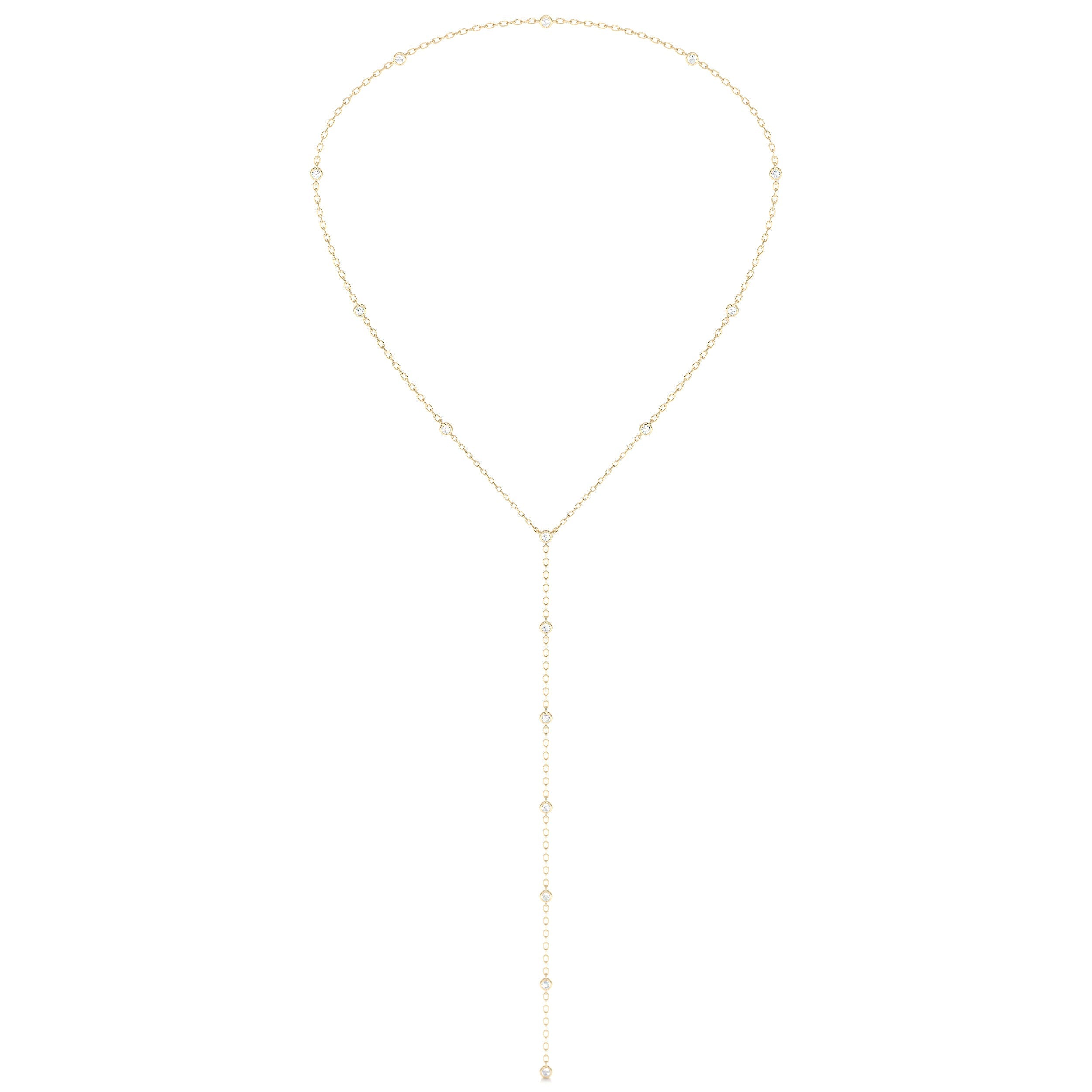 Tie Lab Grown Diamond Necklace (1.12 Carat) -18K Yellow Gold (RTS)