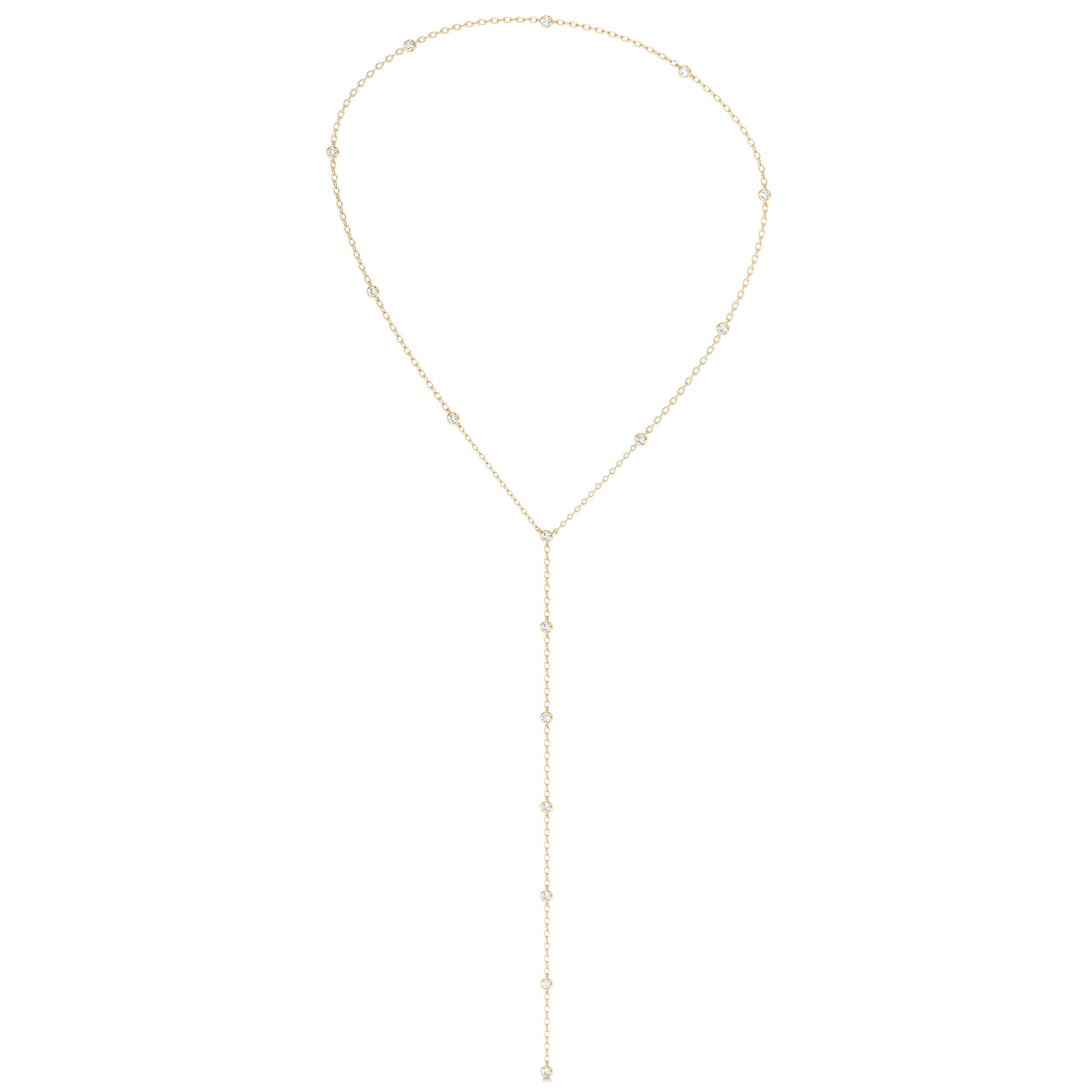 Tie Lab Grown Diamond Necklace (1.12 Carat) -18K Yellow Gold (RTS)