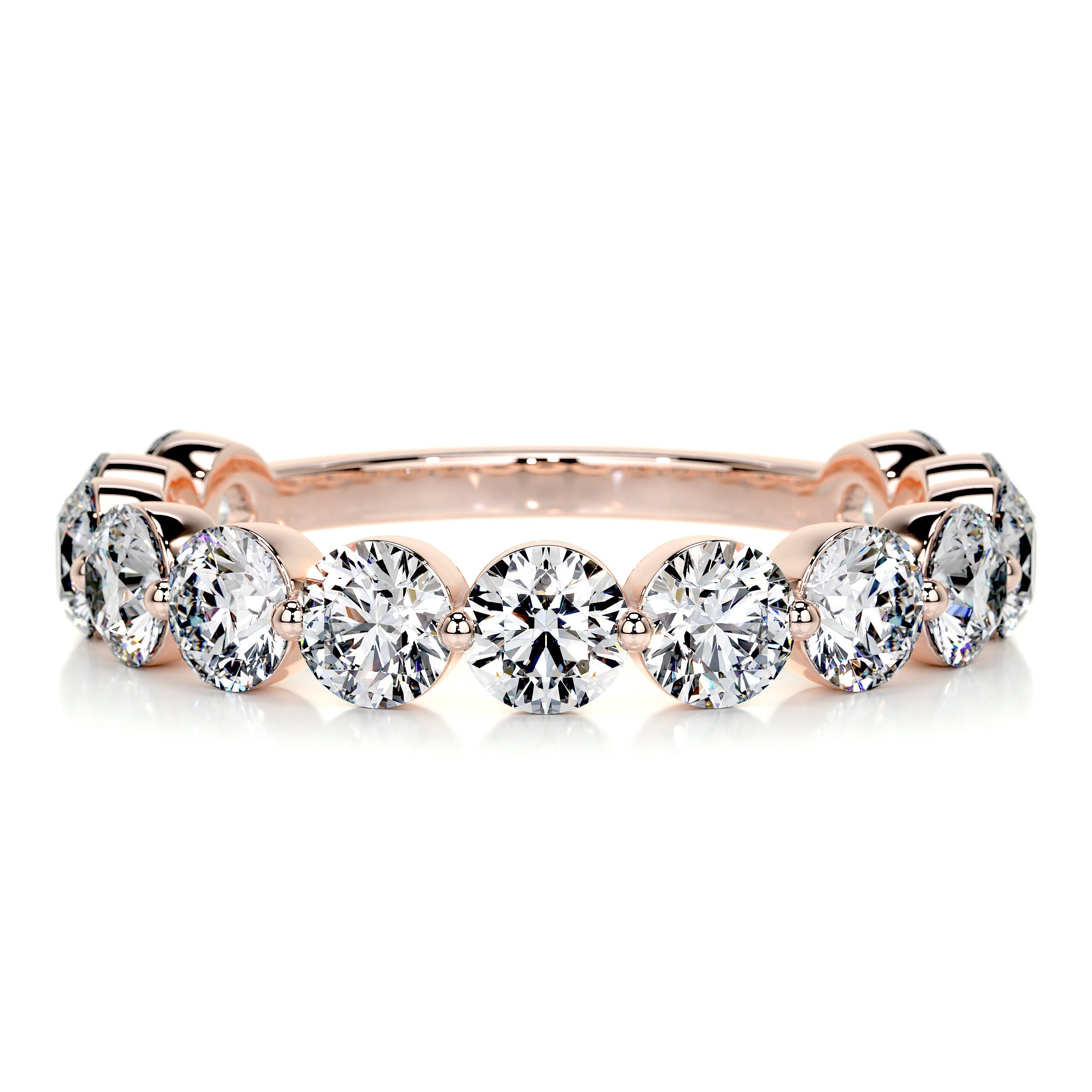 Josie Half-Eternity Wedding Ring (2 Carat) -14K Rose Gold (RTS)