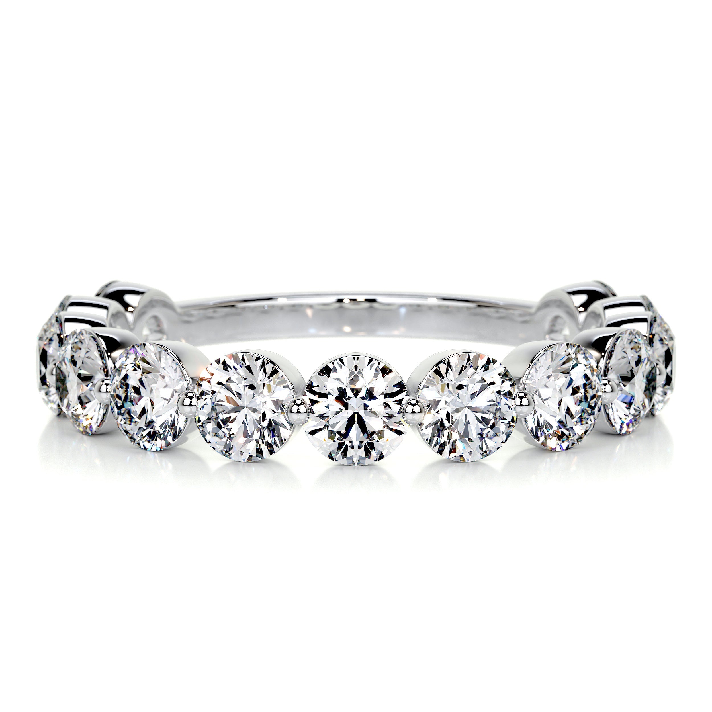 Josie Half-Eternity Wedding Ring (2 Carat) -14K White Gold (RTS)