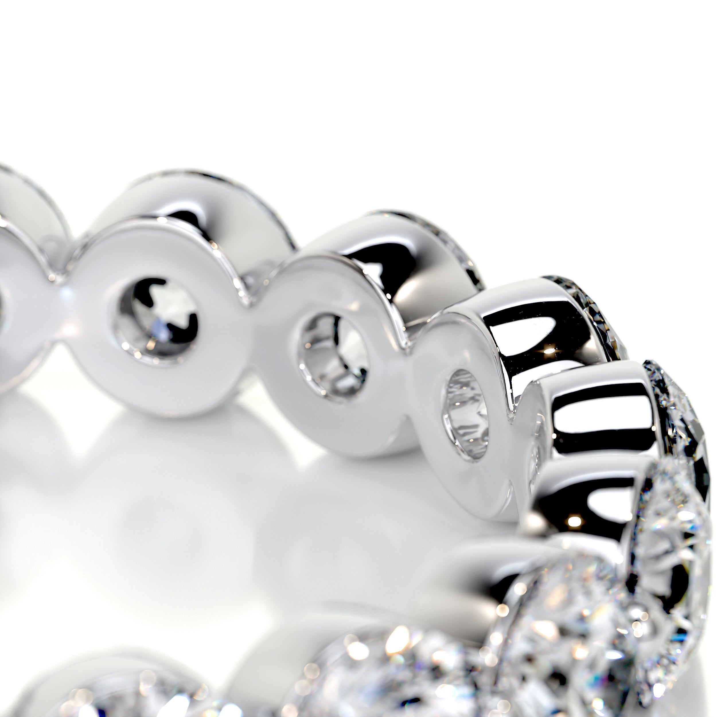 Josie Half-Eternity Wedding Ring (2 Carat) -14K White Gold (RTS)